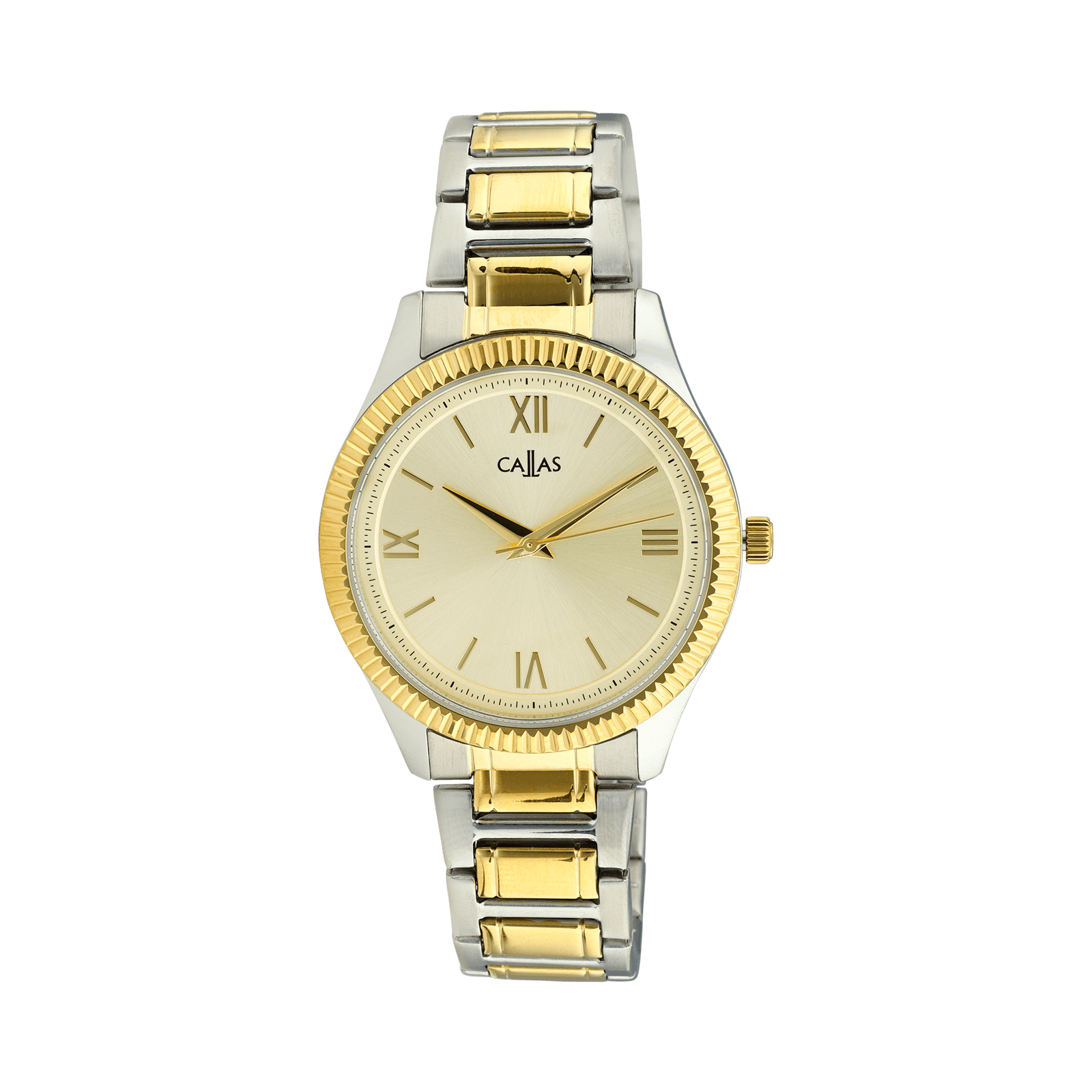 Montre Callas 40mm Acier Sunray 5 atmospheres Bracelet Acier & doré et Cadran doré
