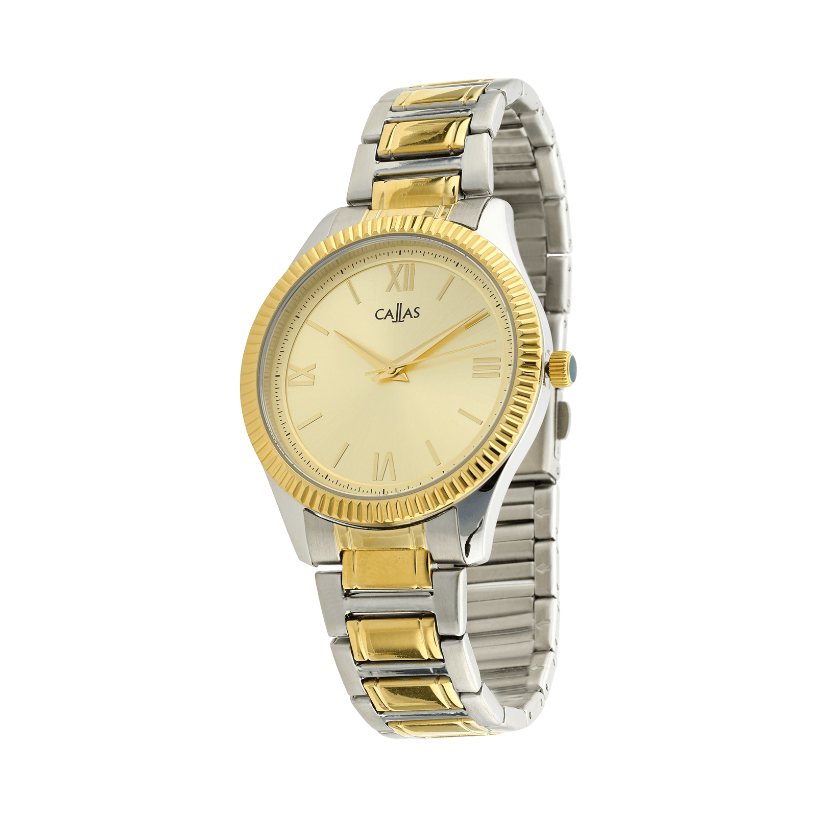 Montre Callas Acier Sunray 5 atmospheres Bracelet Acier & doré et Cadran doré