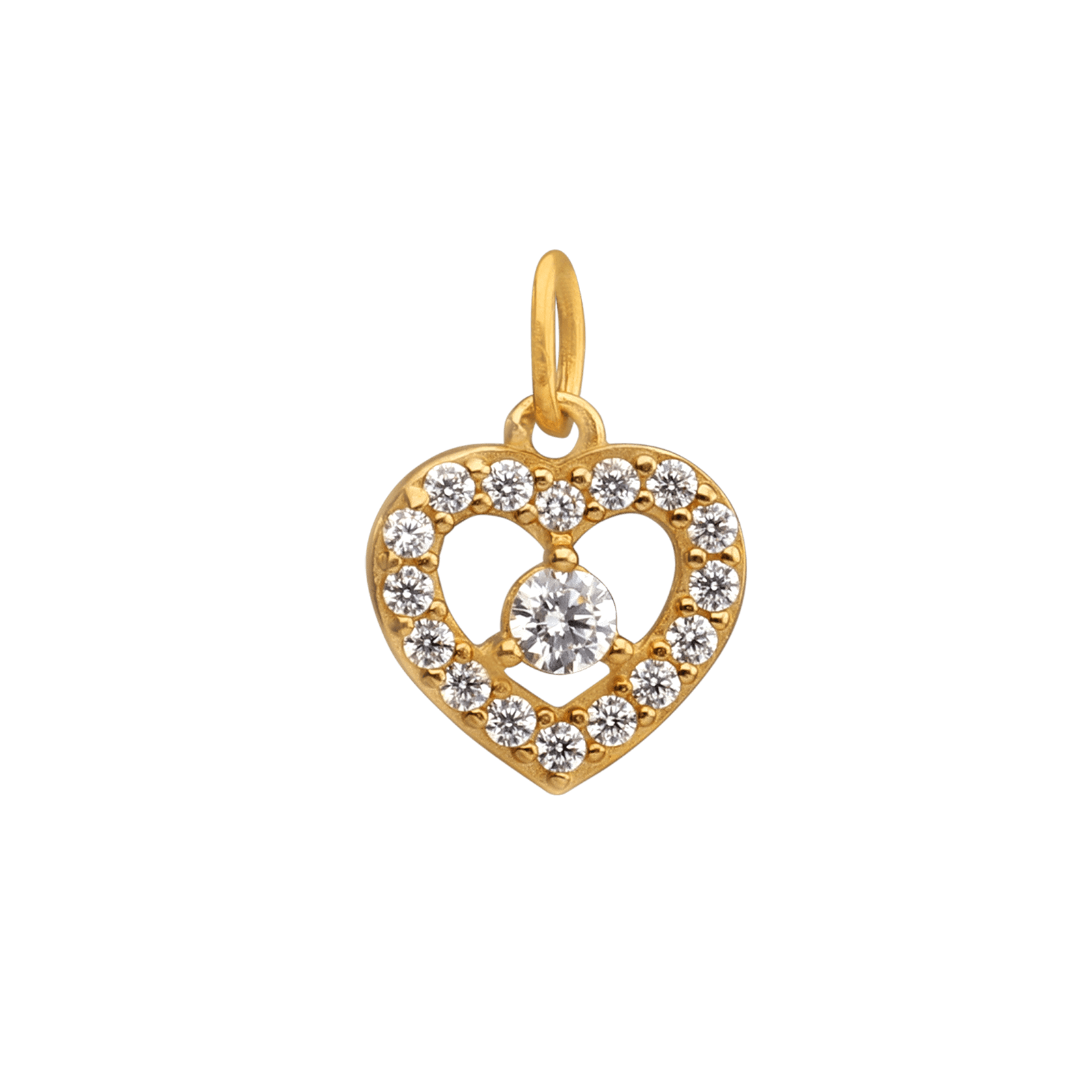 pendentif coeur oxyde de zirconium plus 1 de zirconium central