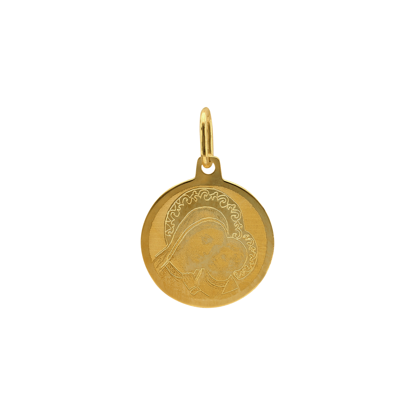pendentif rond vierge plus bébé qui se regarde