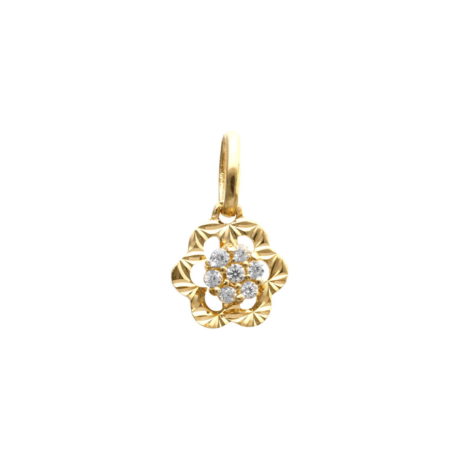 pendentif fleur ajouré Oxyde de Zirconium ronds centraux