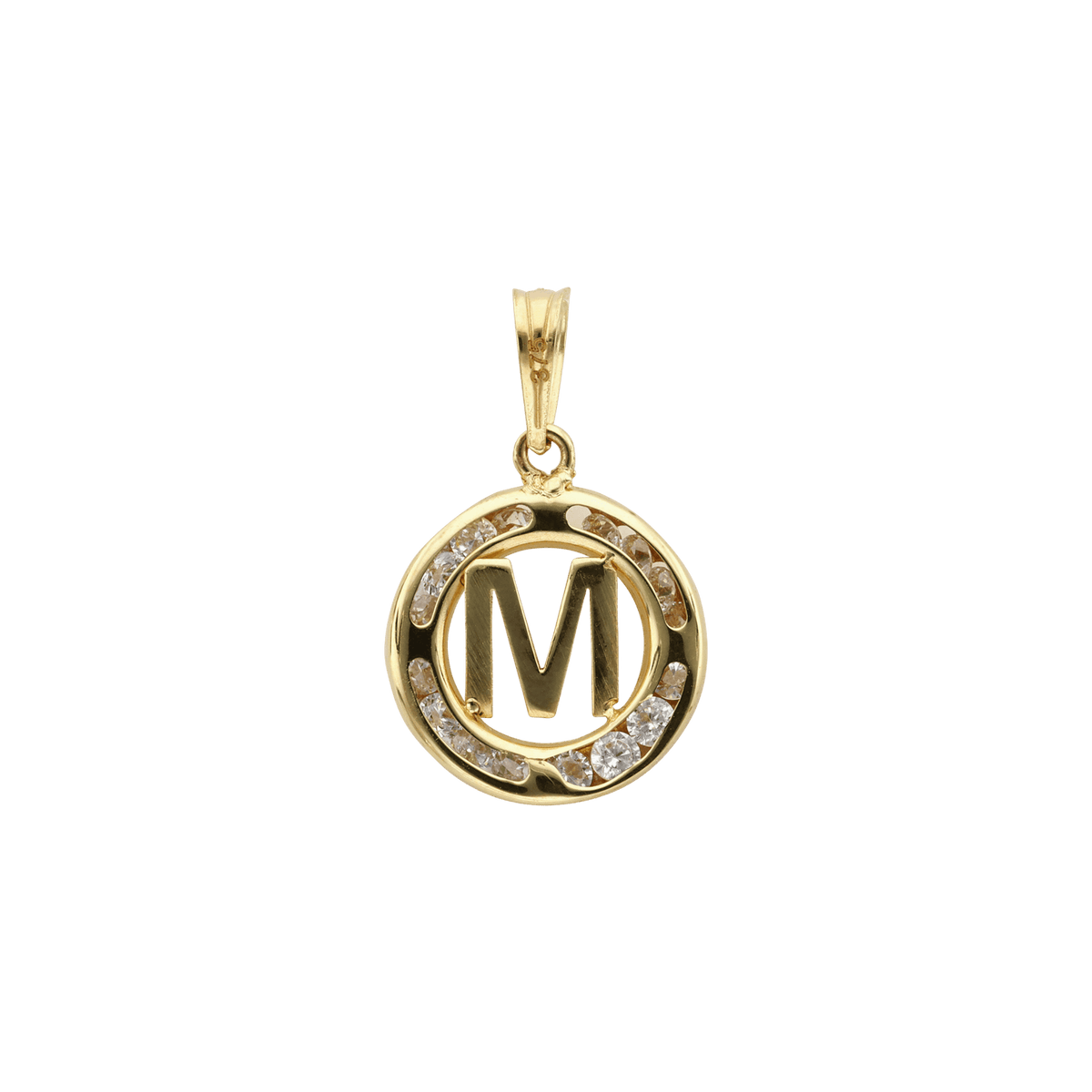 Pendentif Entourage Oxyde de Zirconium Monogramme Medium