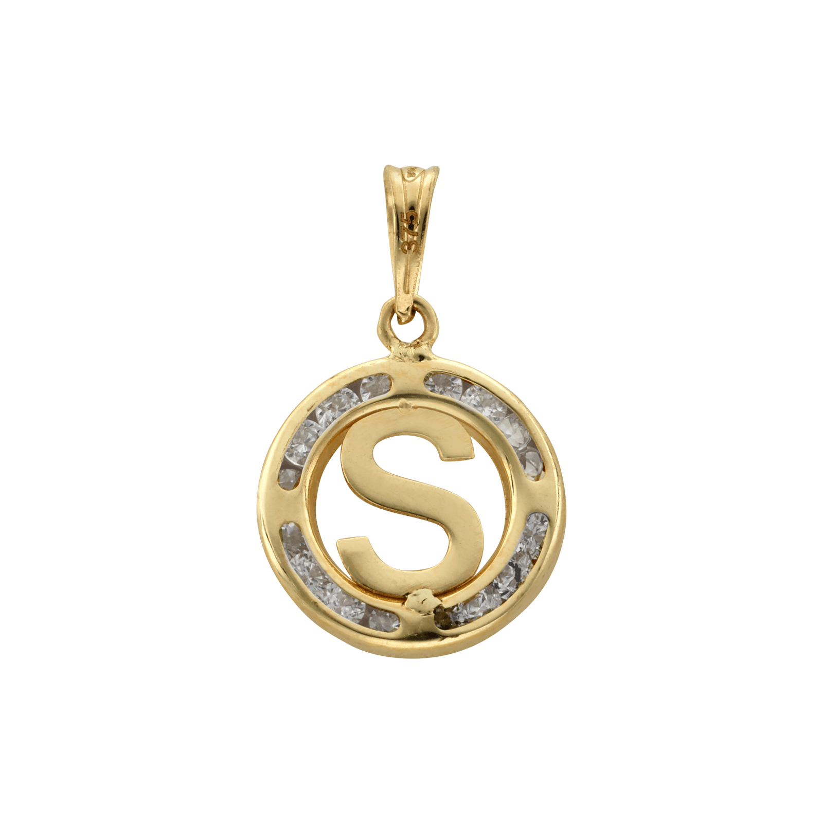 Pendentif Entourage Oxyde de Zirconium Monogramme S