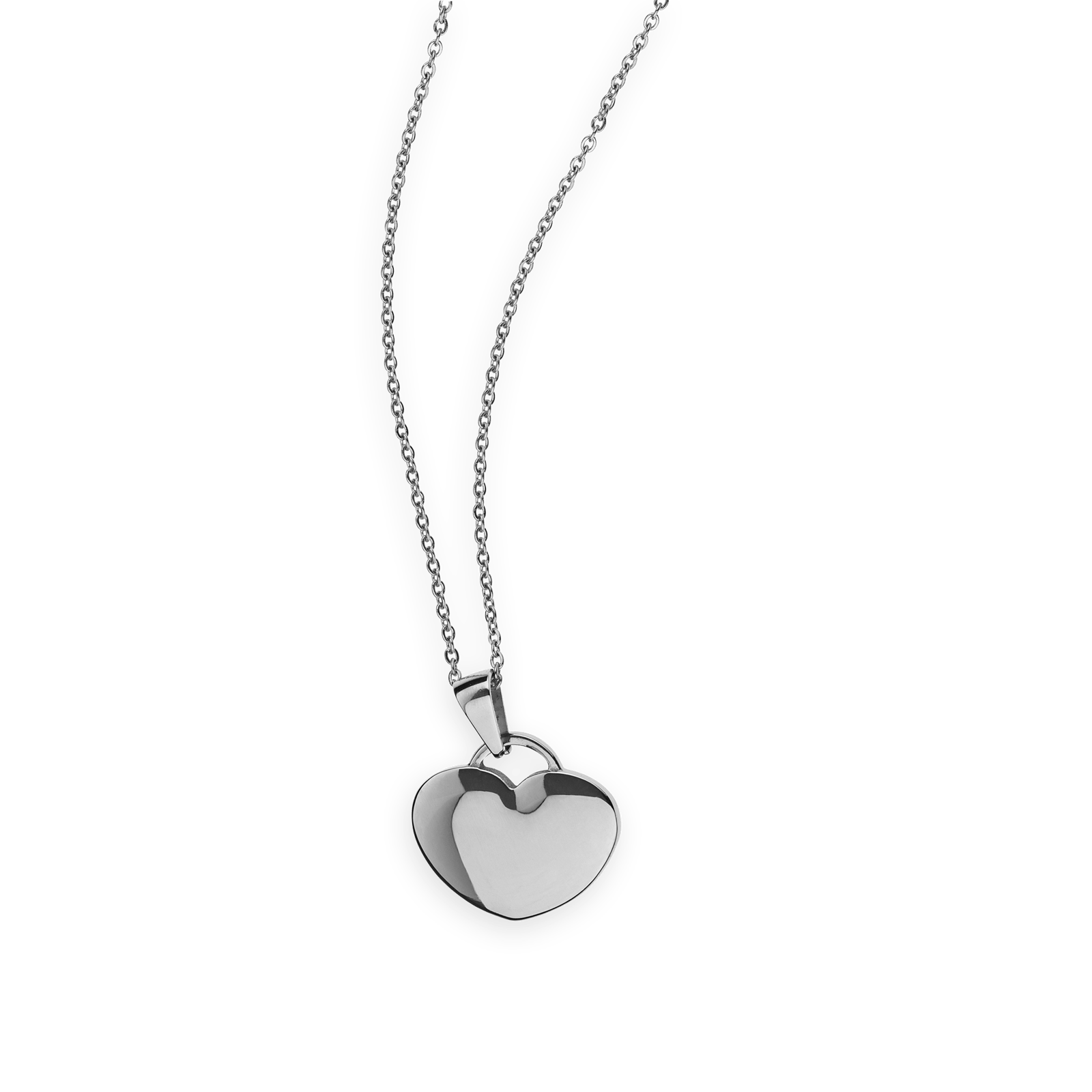 Collier acier cœur