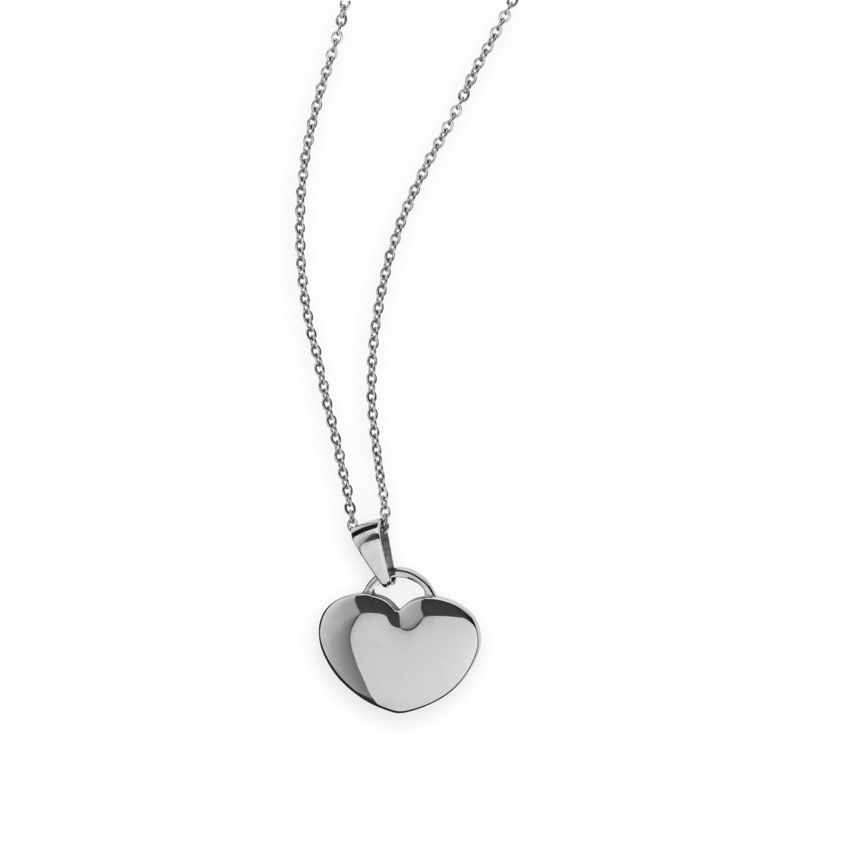 Collier Acier Cœur 26*32mm Chaîne Gourmette 2mm 42 à 45cm
