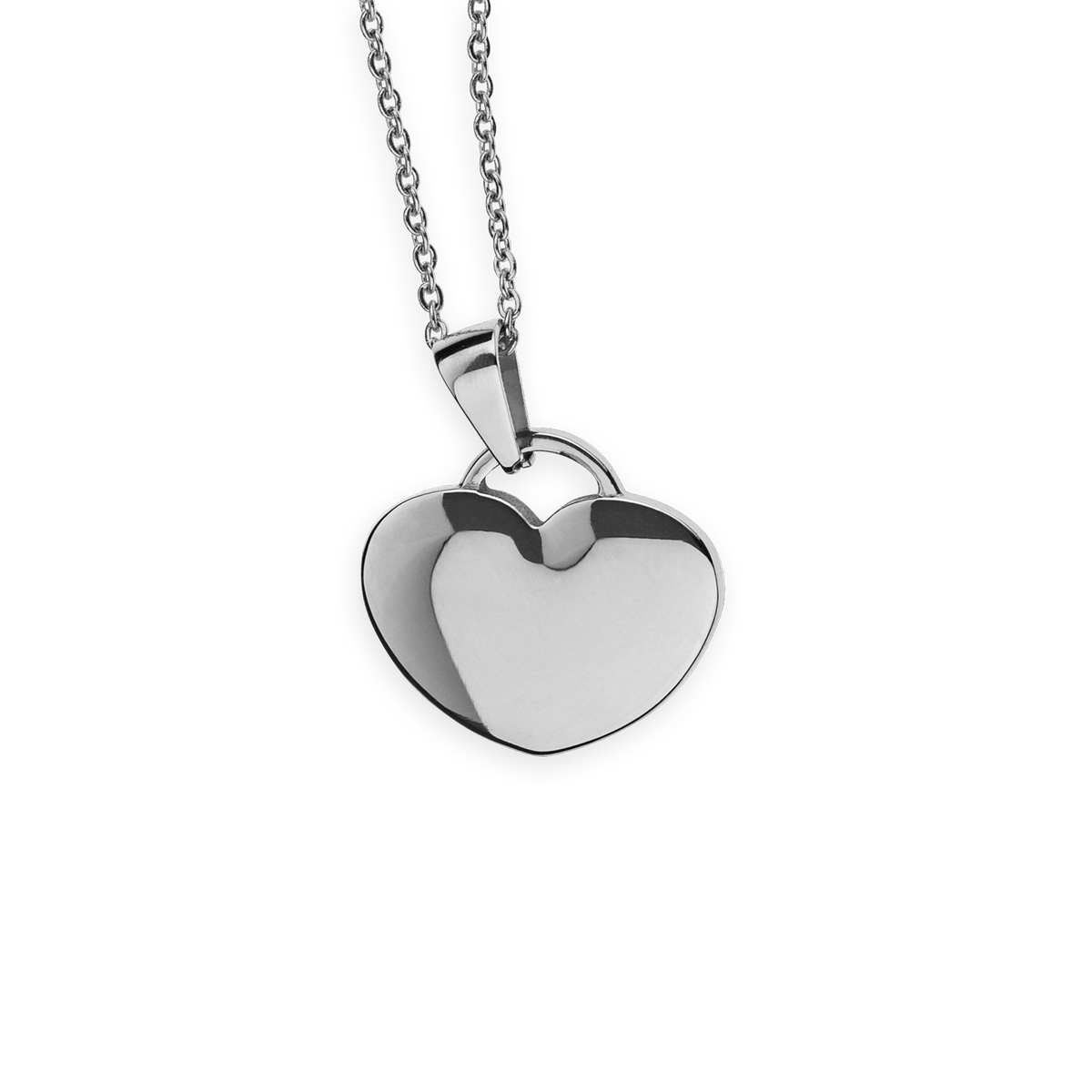 Collier Acier Cœur 26*32mm Chaîne Gourmette 2mm 42 à 45cm