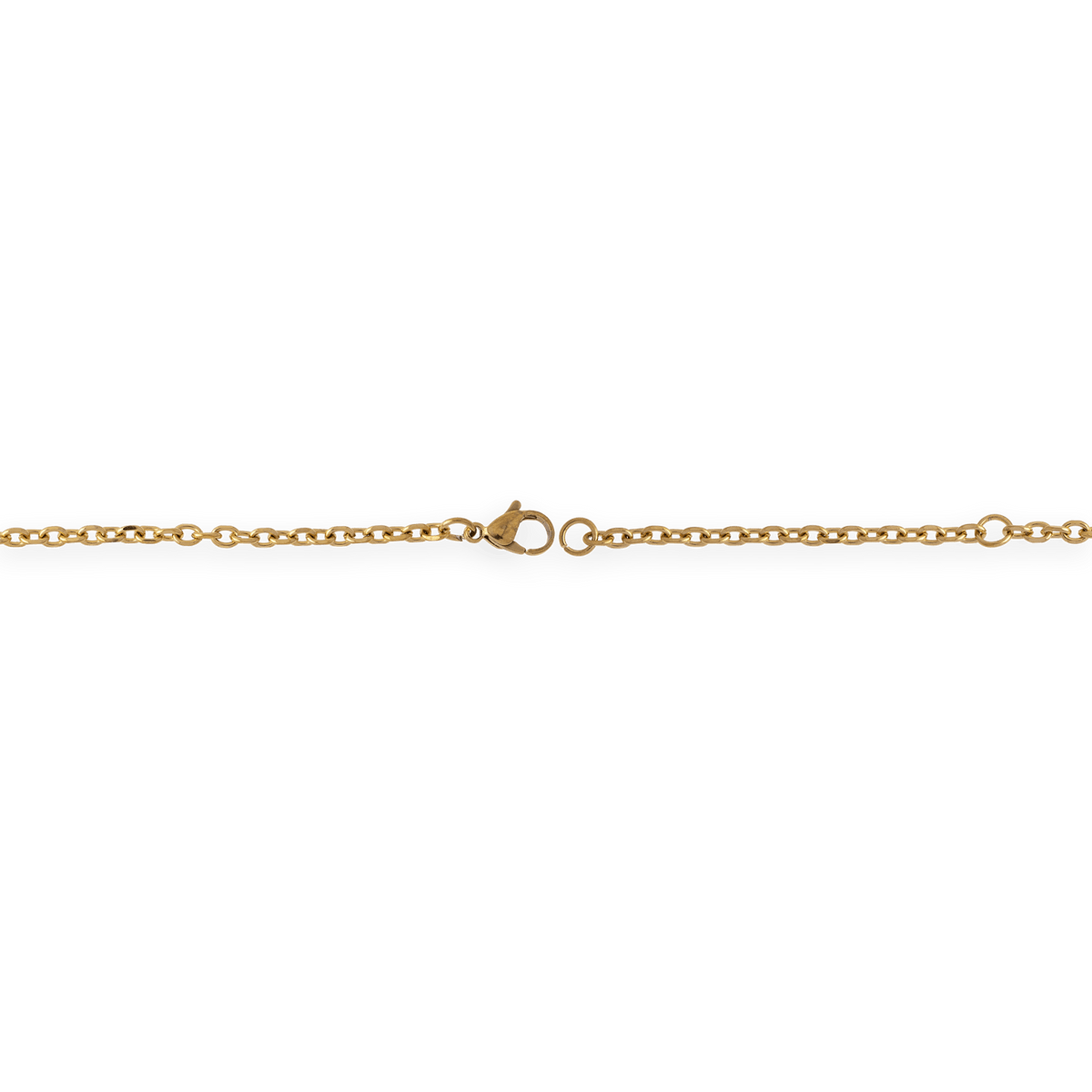Collier Acier Jaune Croix 26*45mm Chaîne Forçat 3mm 50 à 55cm