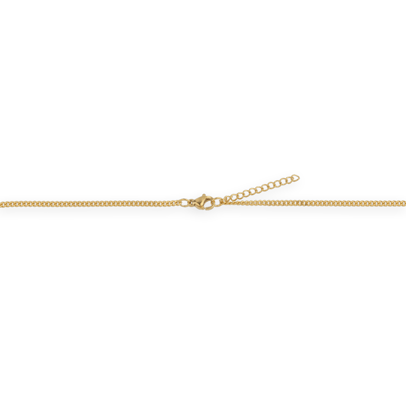 Collier acier jaune cœur chaîne gourmette
