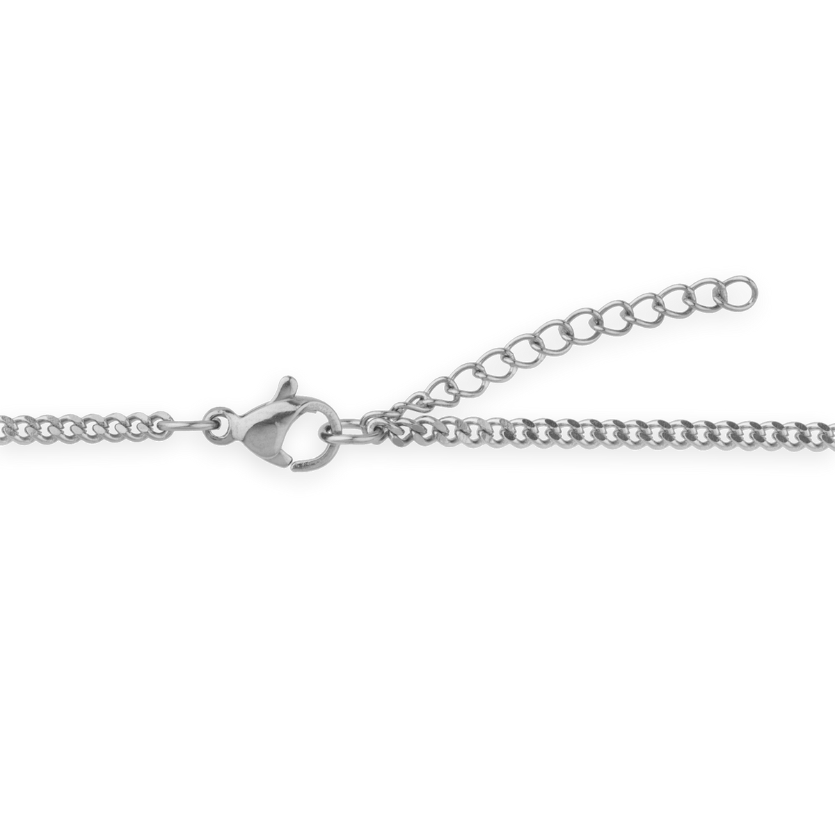 Collier Acier Cœur Motif fantaisie 25*30mm Chaîne Gourmette 2mm 45 à 48cm