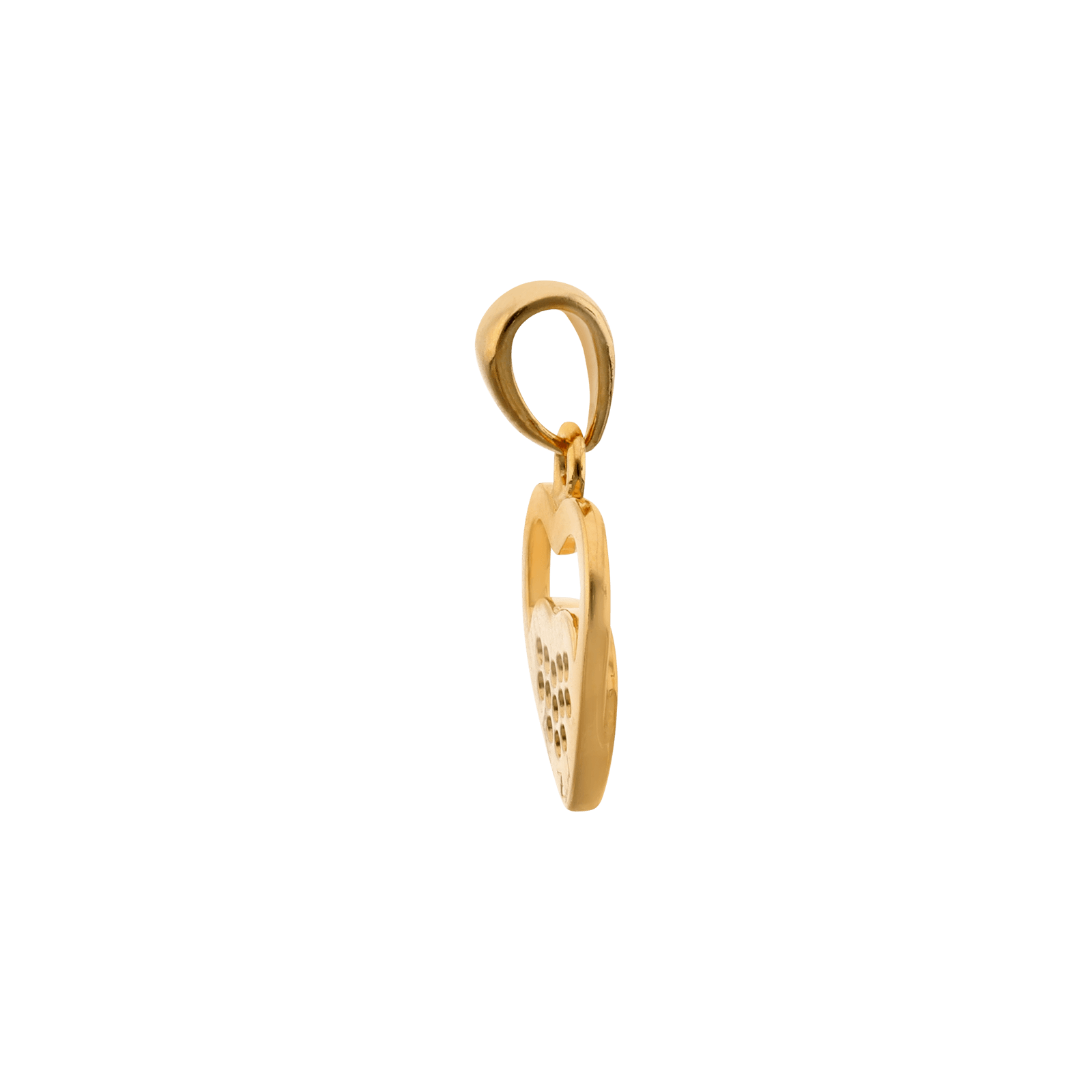 Pendentif double coeur ajouré plaqué or