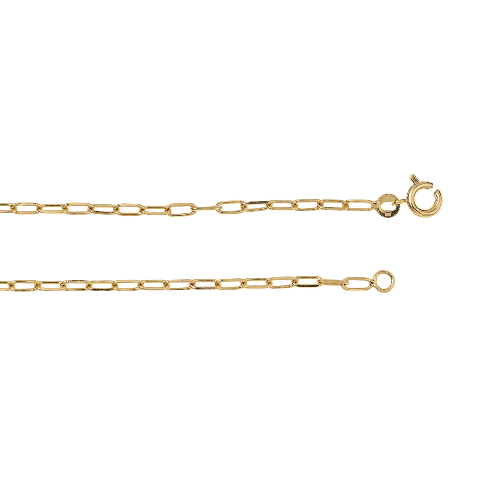 chaînes Plaqué or maille rectangulaire 45 centimètres