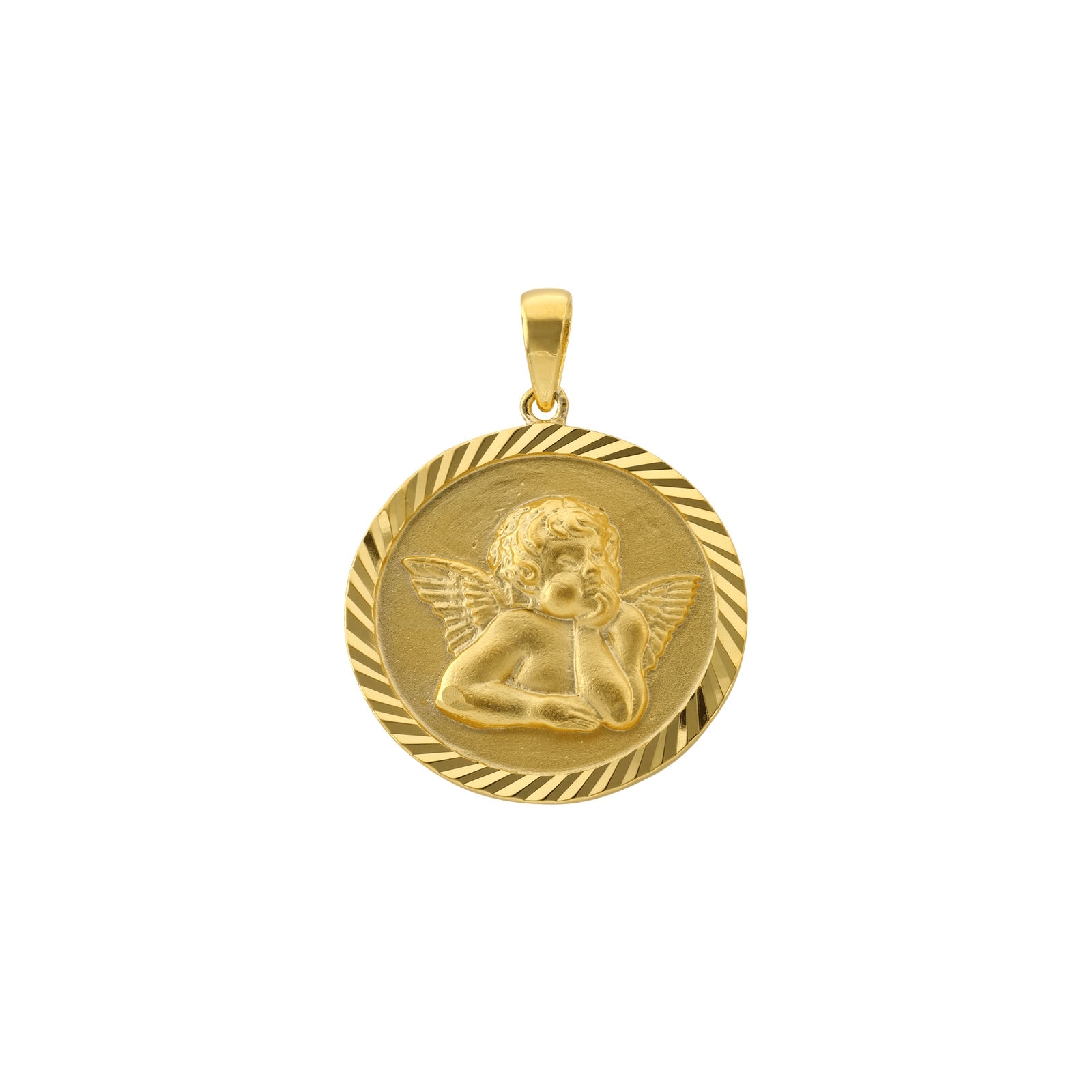 Pendentif Rond Diamanté ange 2 centimètres