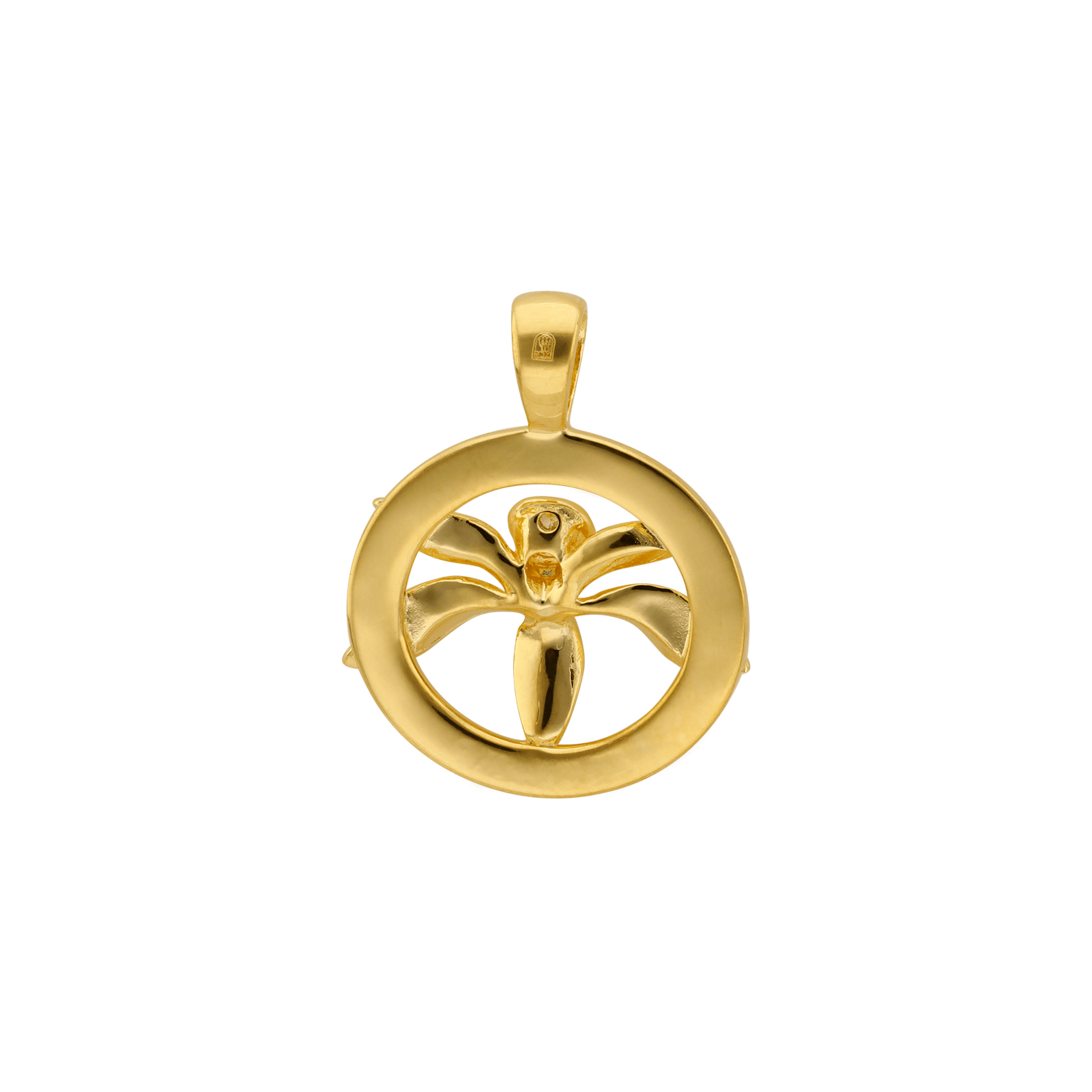 Pendentif plaqué or fleur