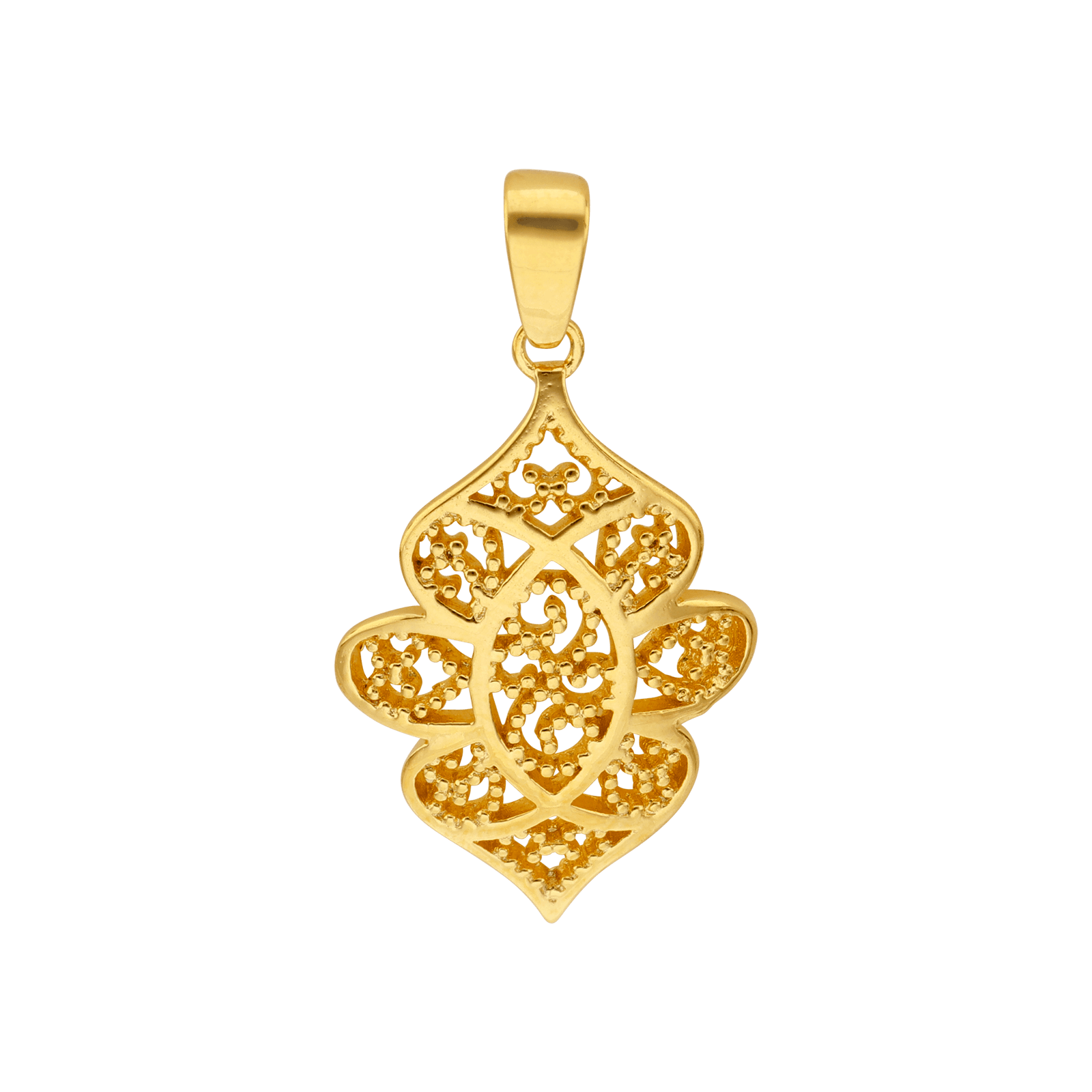 Pendentif plaqué or motif filigrane