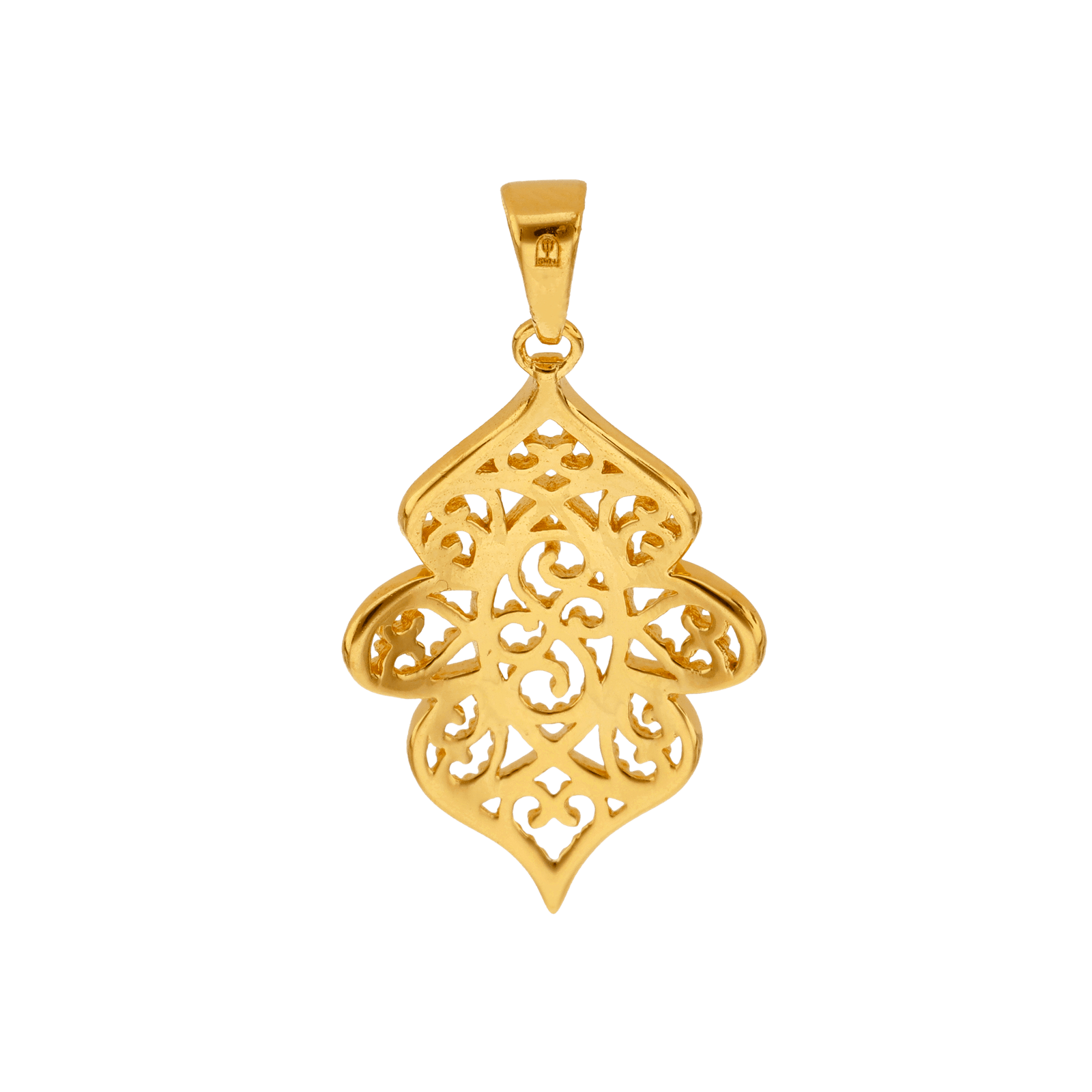 Pendentif plaqué or motif filigrane