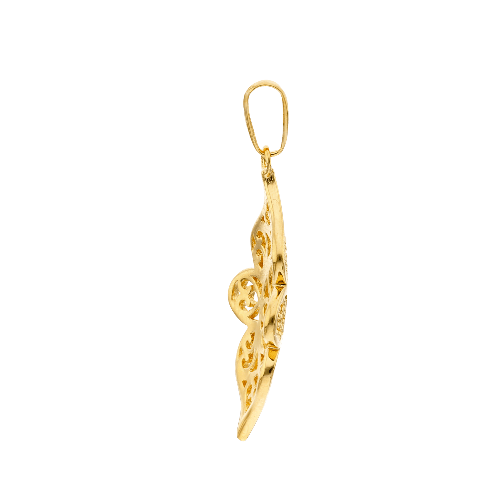Pendentif plaqué or motif filigrane