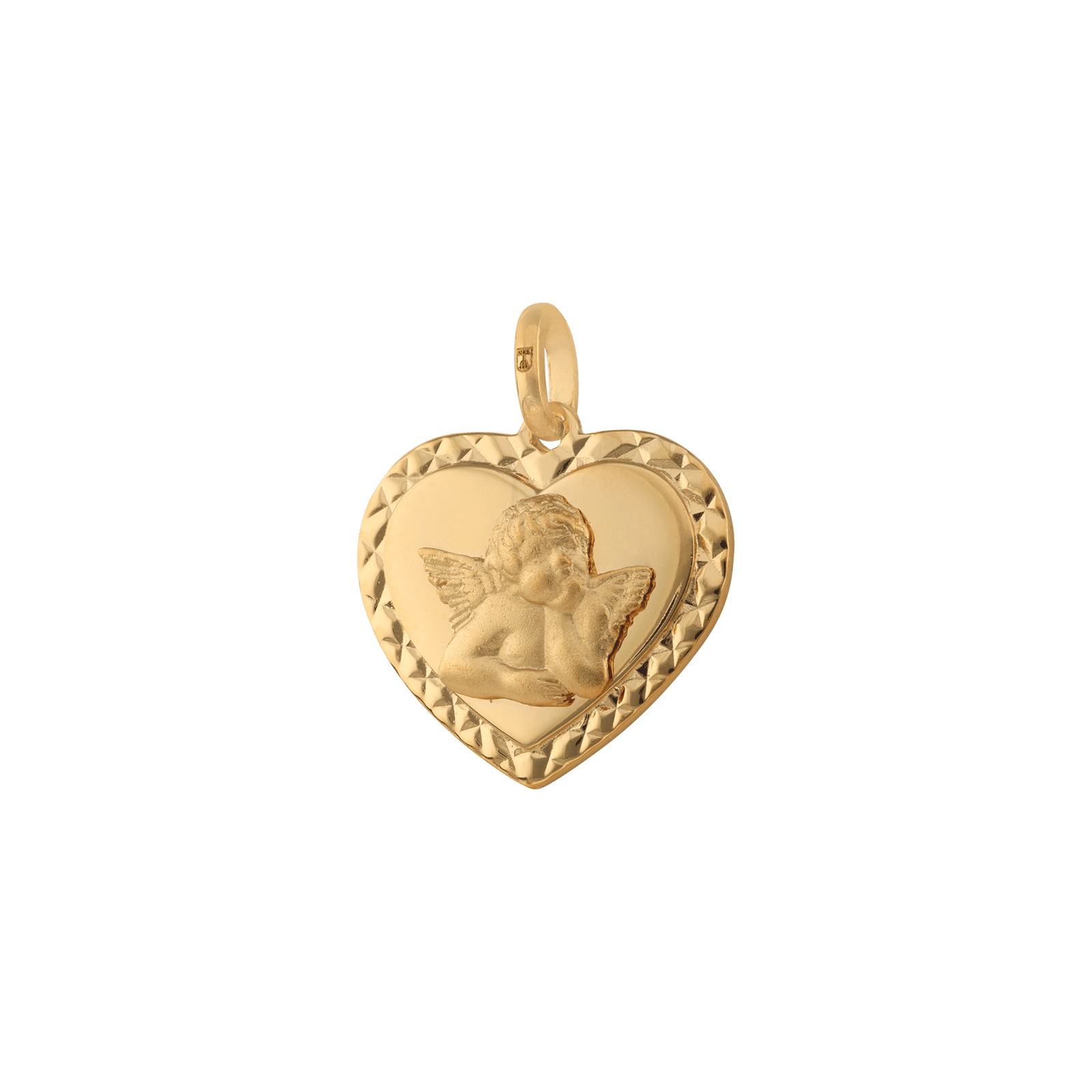 Pendentif plaqué or coeur ange