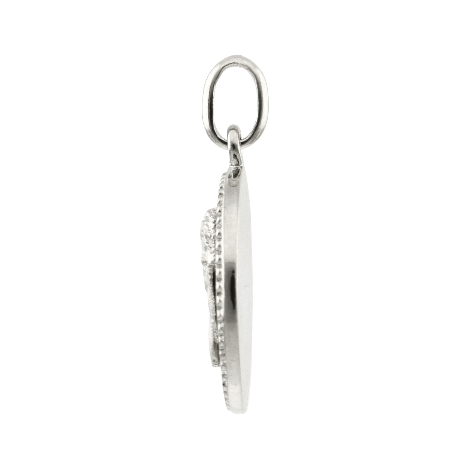 pendentif rond contour perle ange