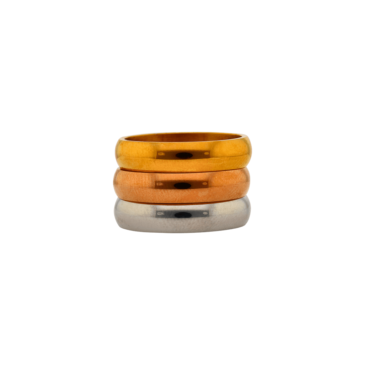 Bague Callas Acier 3 anneaux tricolore - taille 60