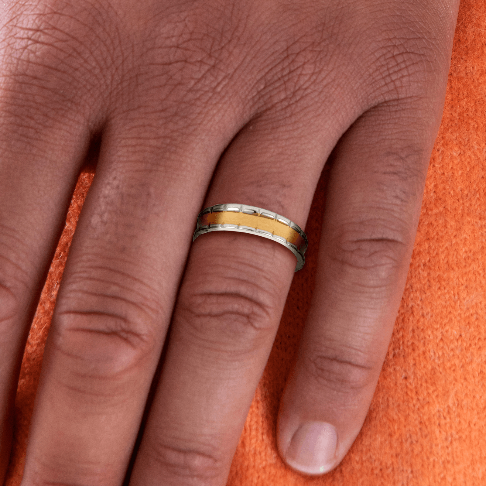 Bague Acier Bicolore