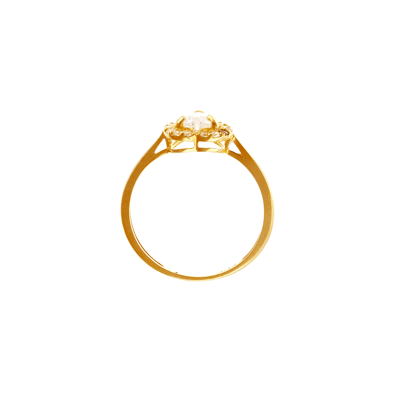 Bague coeur central Oxyde de Zirconium et sertie