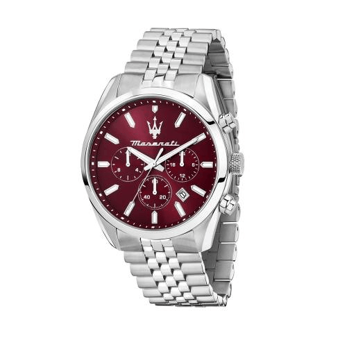 Montre Maserati Stainless Steel bracelet 43mm multi bordeaux