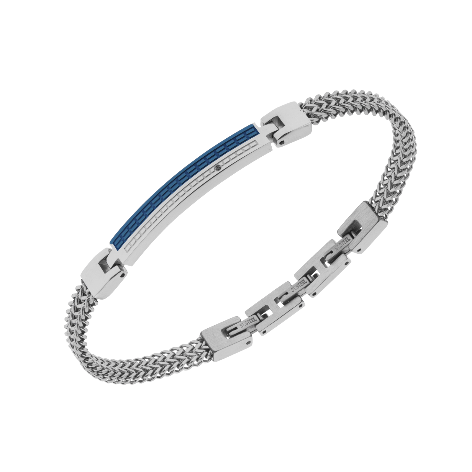 Bracelet Callas Acier Ion Plating bleu 21 centimètres