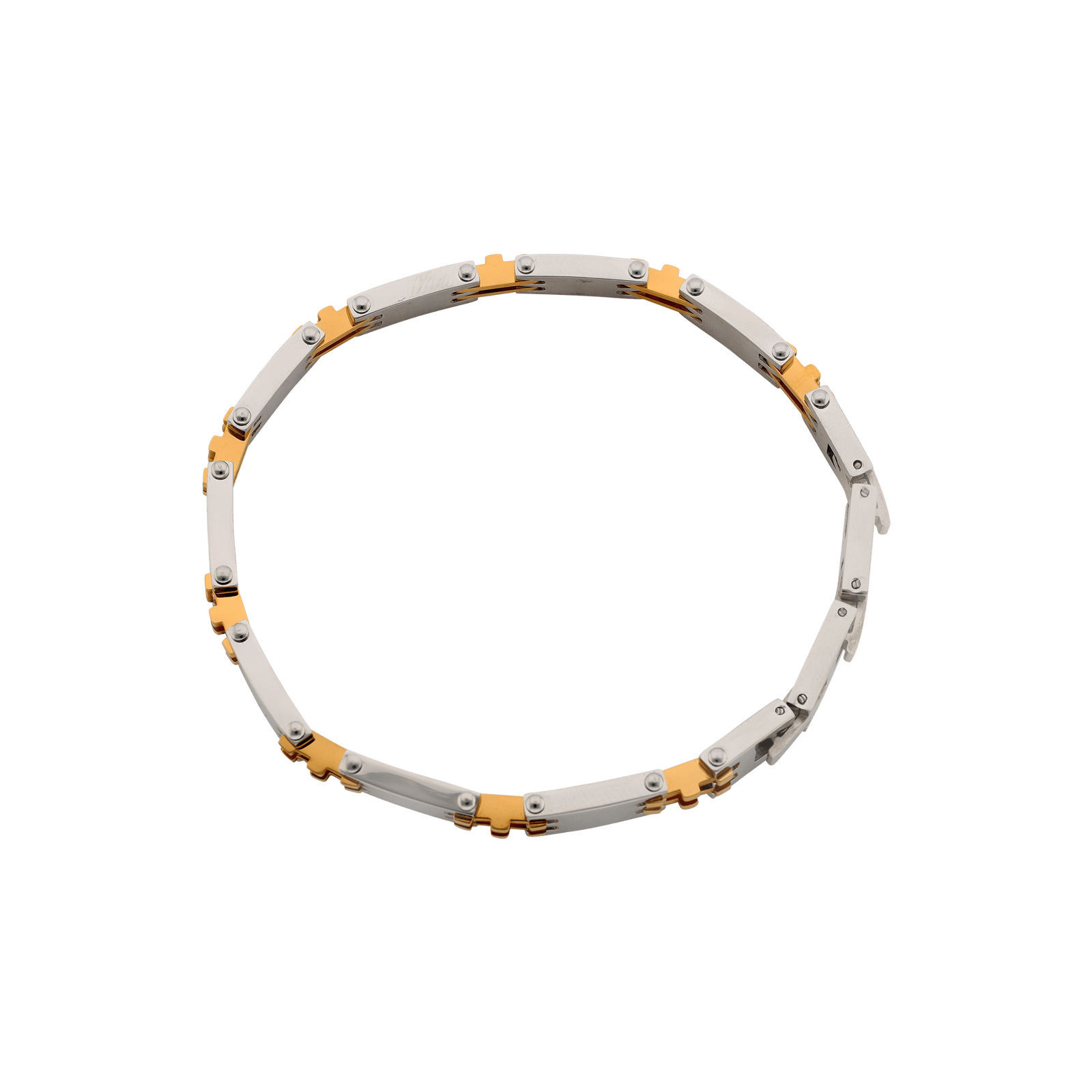bracelet callas acier et doré classique 21 mm