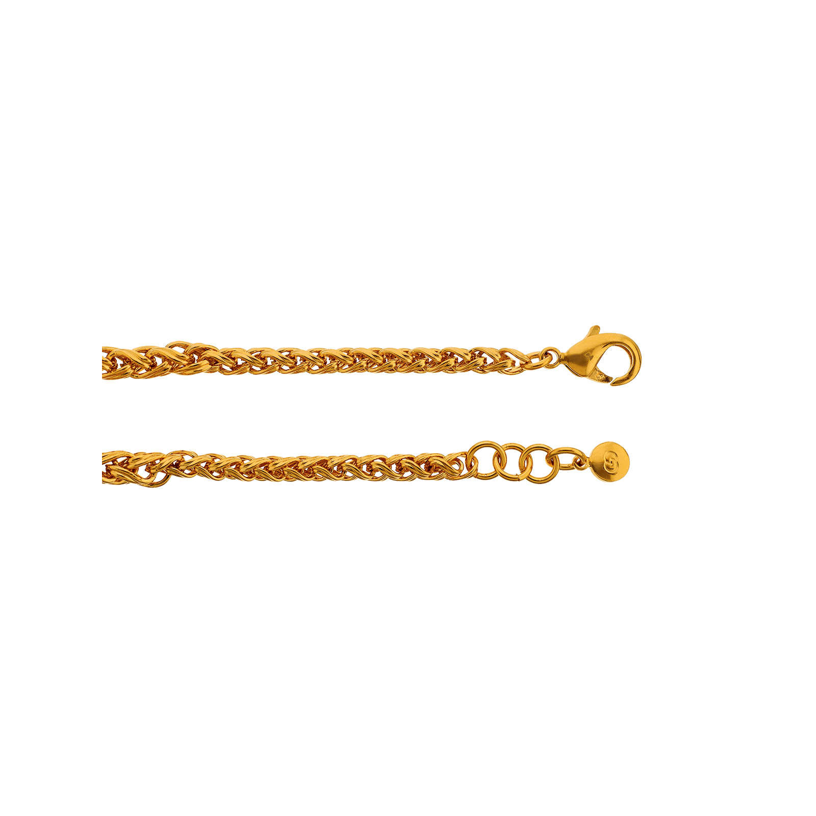 bracelet plaqué or fantaisie chute 20cm