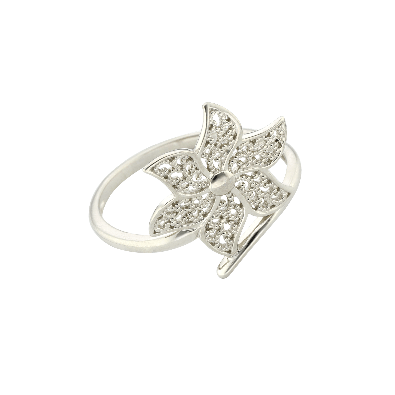 Bague Argent fleur filigrane