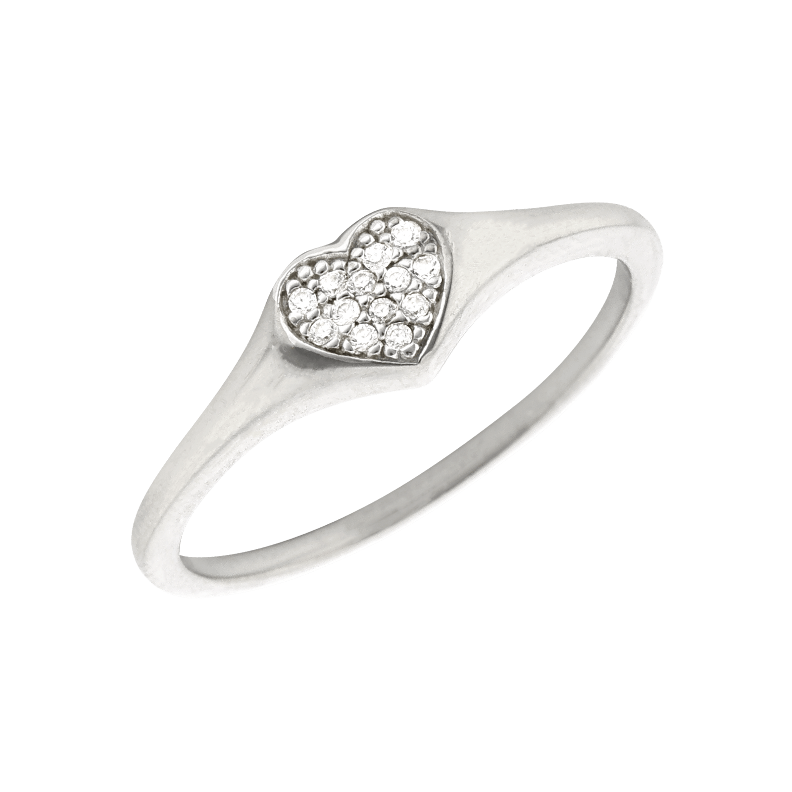 Bague Argent Centre coeur sertie Oxyde de Zirconium