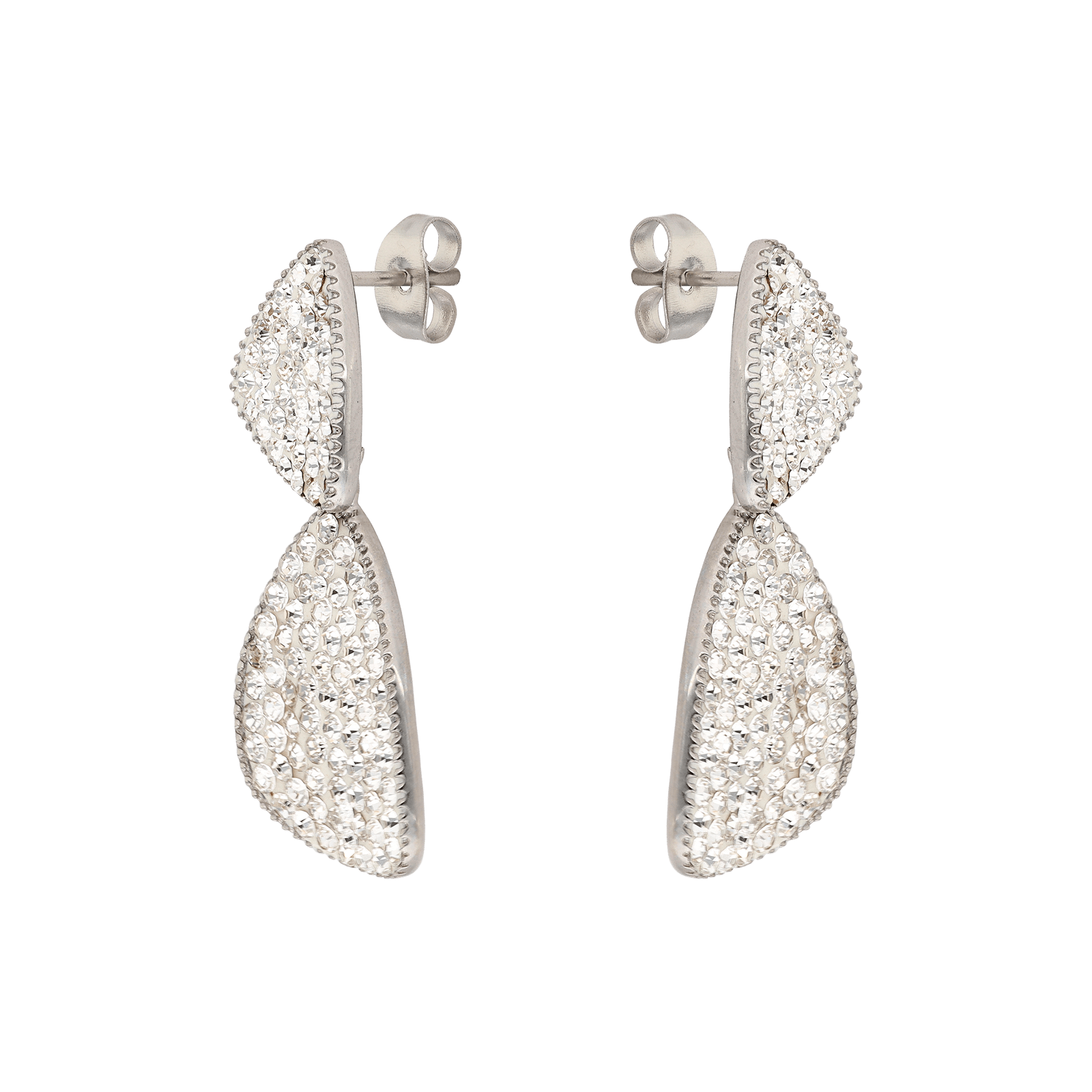 Boucles d'Oreilles Callas Acier Pendentif fantaisie Cristal Preciosa