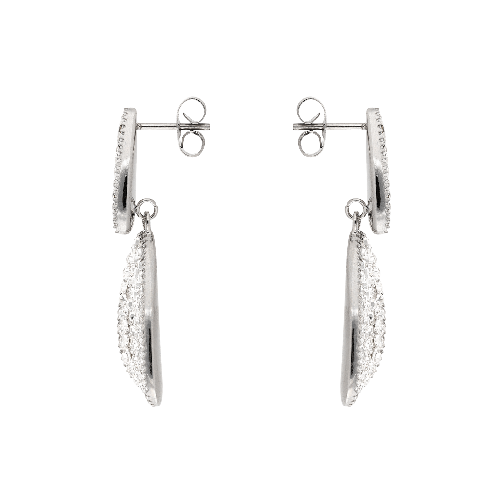 Boucles d'Oreilles Callas Acier Pendentif fantaisie Cristal Preciosa
