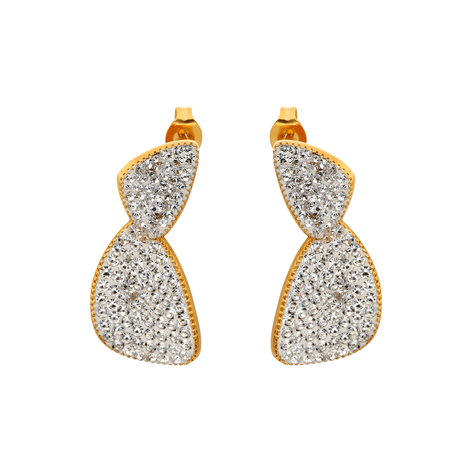 Boucles d'Oreilles Callas Acier doré Pendentif fantaisie Cristal Preciosa