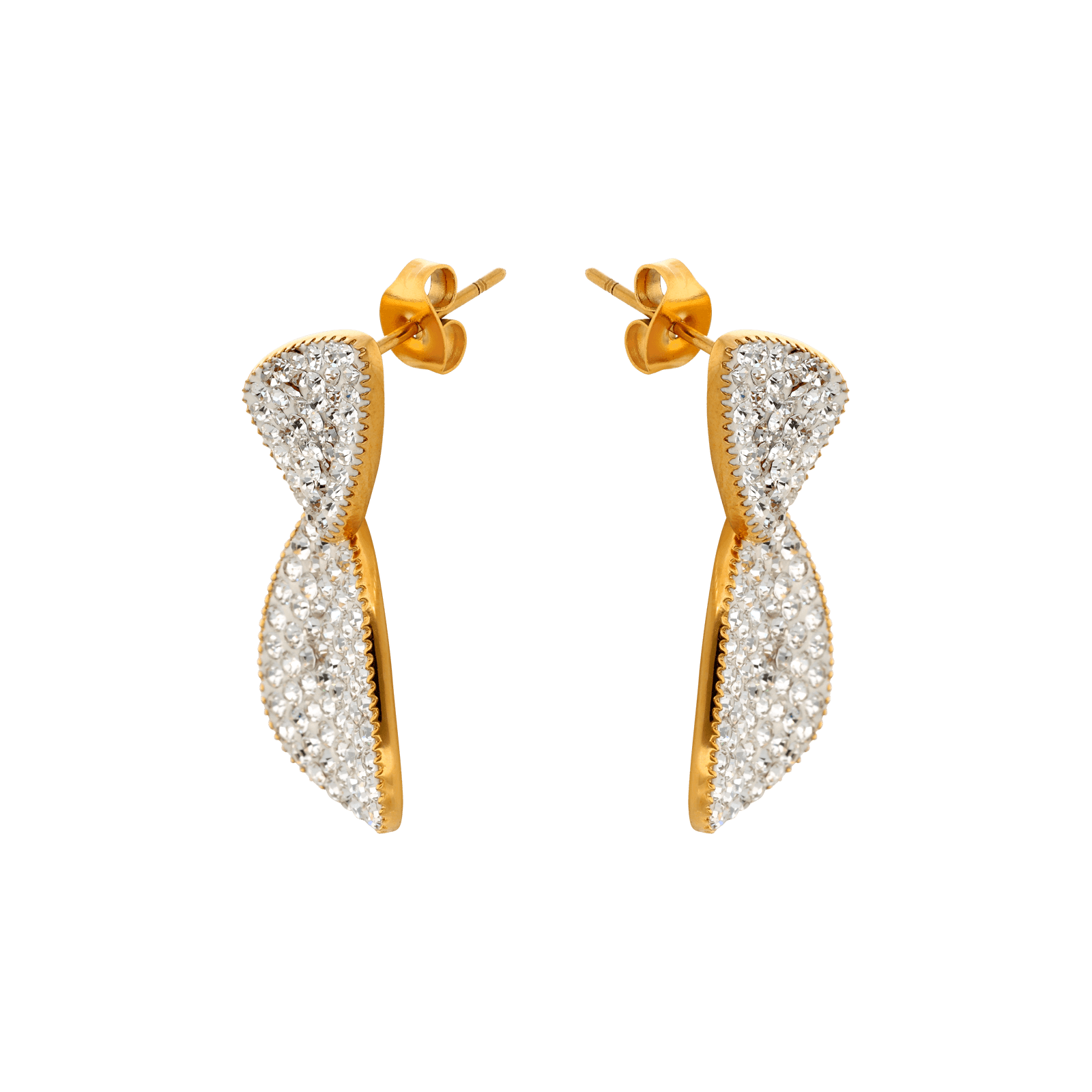 Boucles d'Oreilles Callas Acier doré Pendentif fantaisie Cristal Preciosa