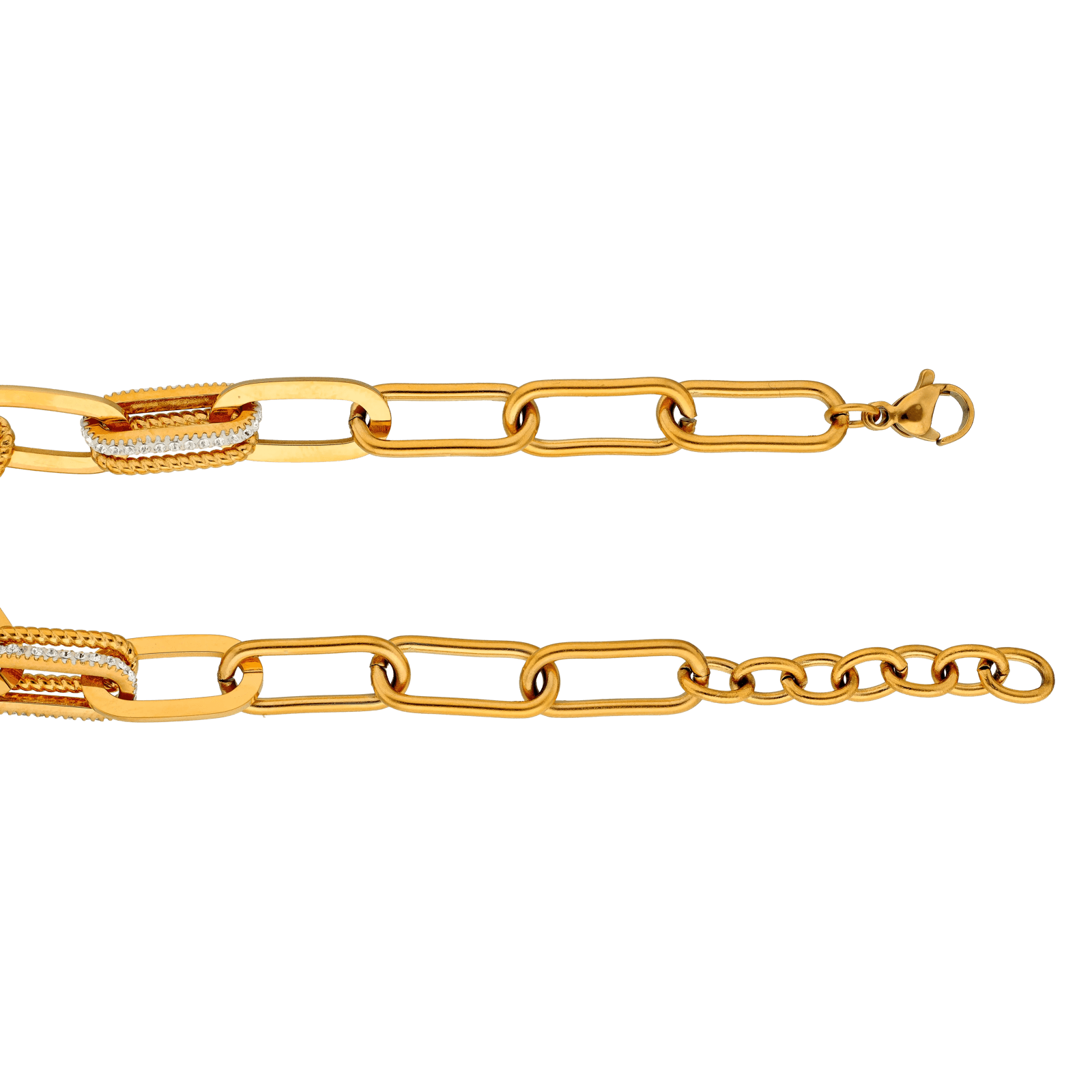 Bracelet Callas Acier doré maille forçat Cristal Preciosa
