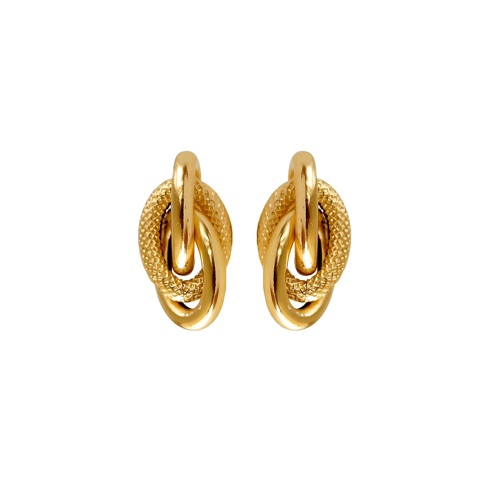 Boucles D'oreilles Or750 Noeud Forçat Antillais Petit modèle 6.5*11mm