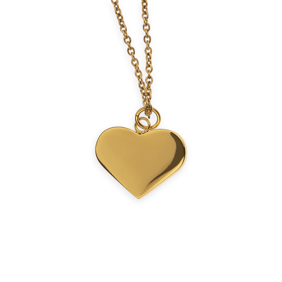 Collier Acier Jaune Cœur 22*19mm Chaîne Forçat 2mm 42 à 45cm