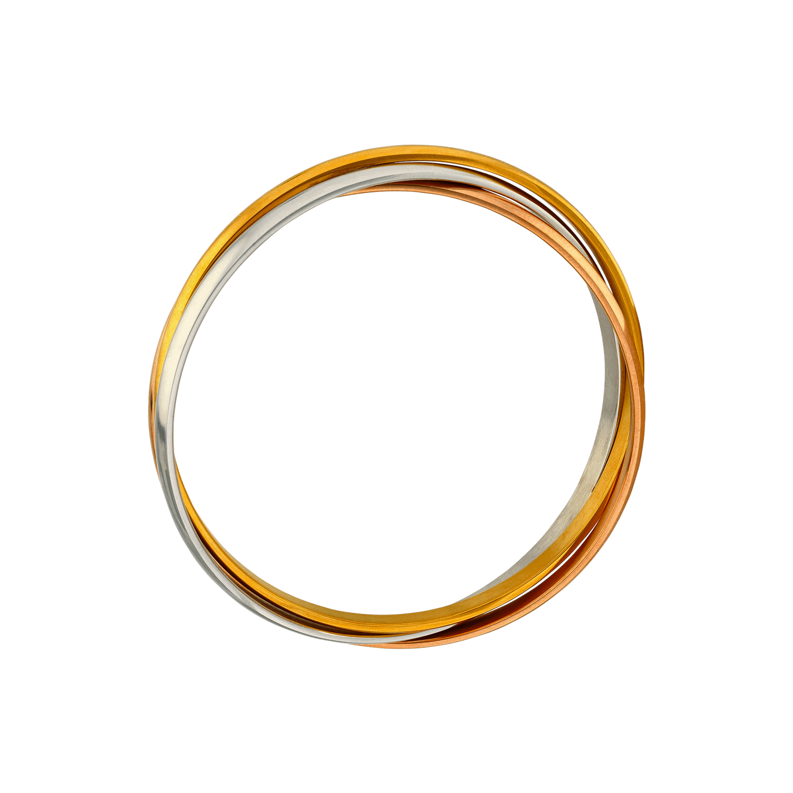 Jonc Callas acier 4 rangs 3mm jaune-gris-rose 65mm