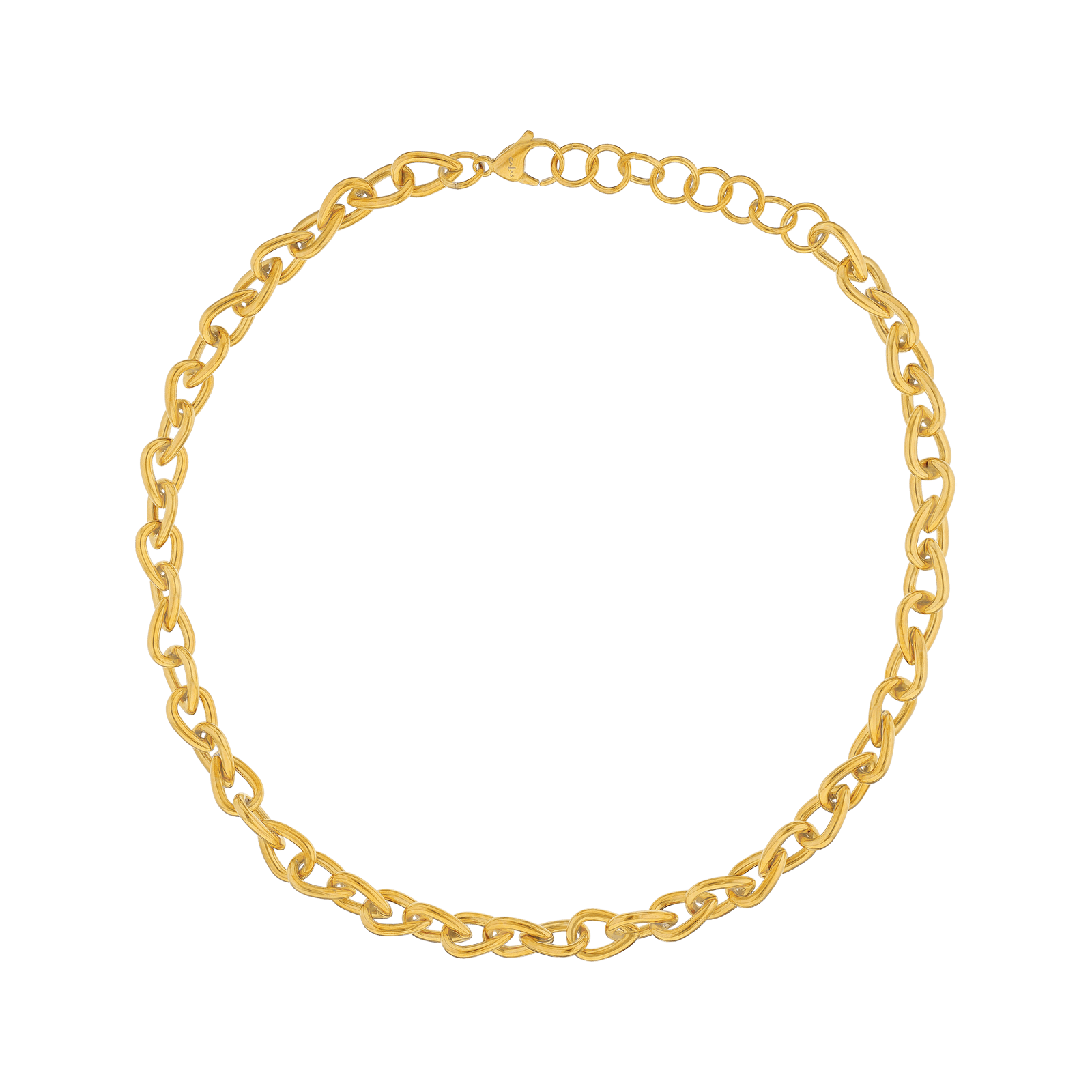 Collier Callas en acier doré maille infini, 45 cm avec rallonge de 5 cm