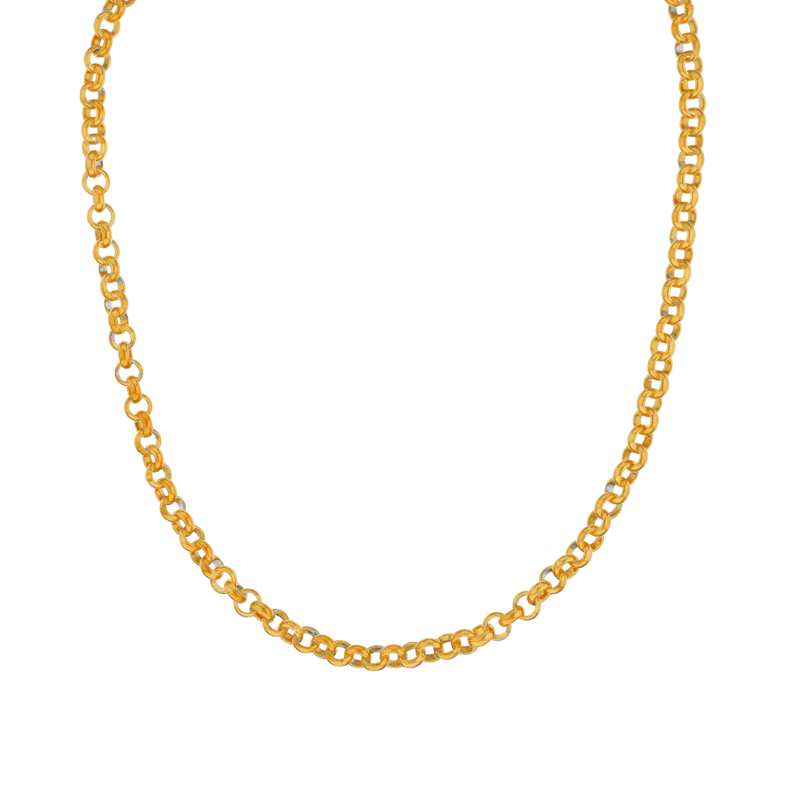 Collier Callas en acier doré maille jaseron de 6,5 mm, 50 cm