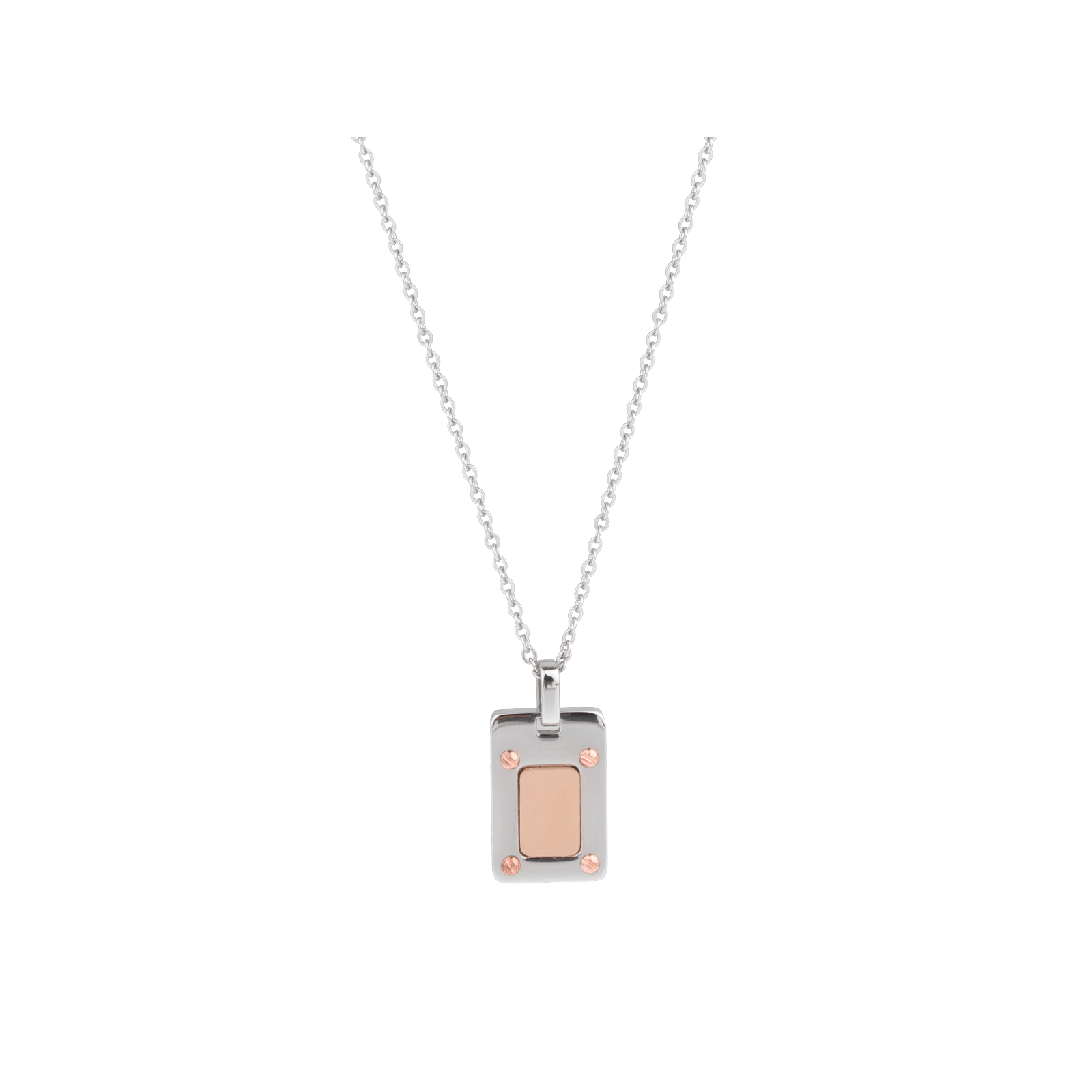 Collier Callas Acier Plaqué fantaisie et vis IP rose 47 plus 3 centimètres