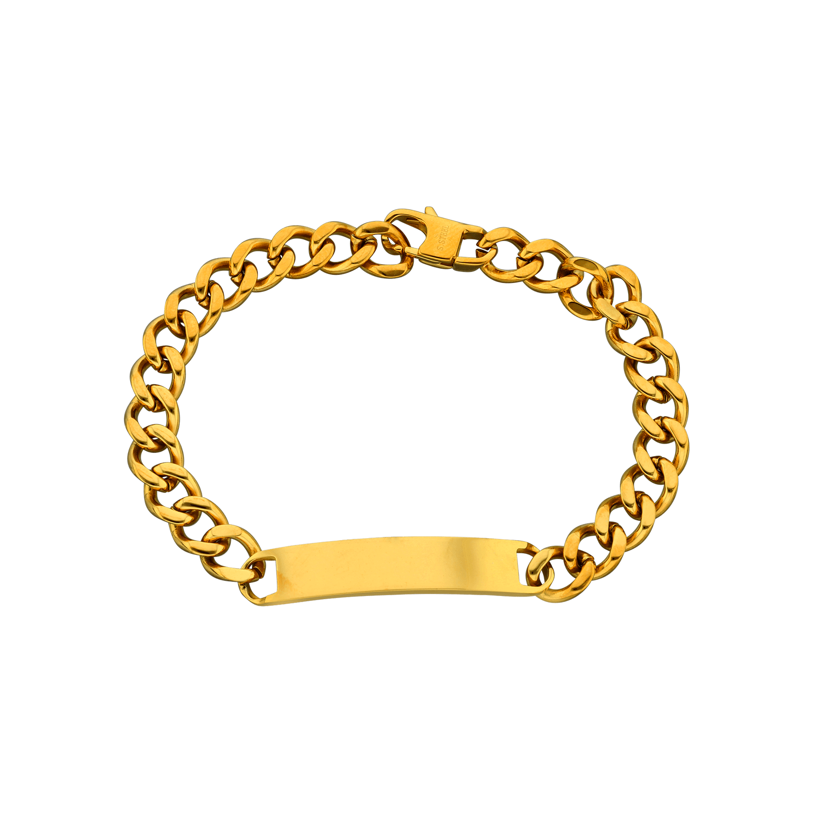 Bracelet Callas Acier doré Gourmette 21 centimètres