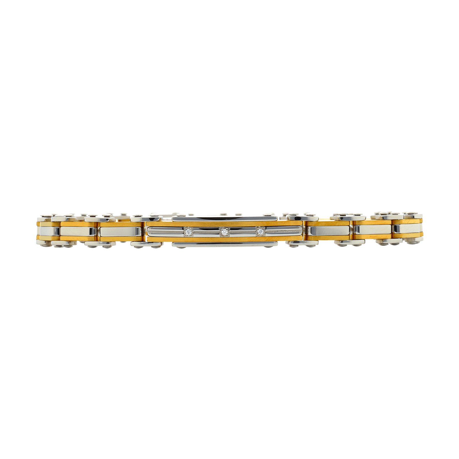 bracelet callas acier doré trois zirconia cubique 21 mm