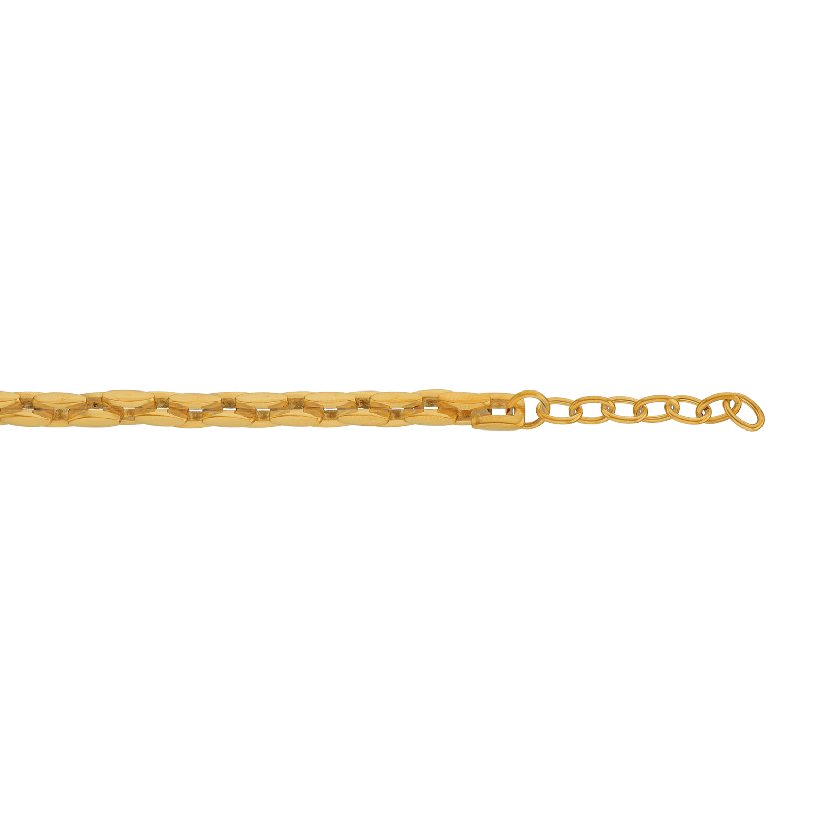 Bracelet Callas en acier doré maille fantaisie, 19 cm avec rallonge de 3 cm