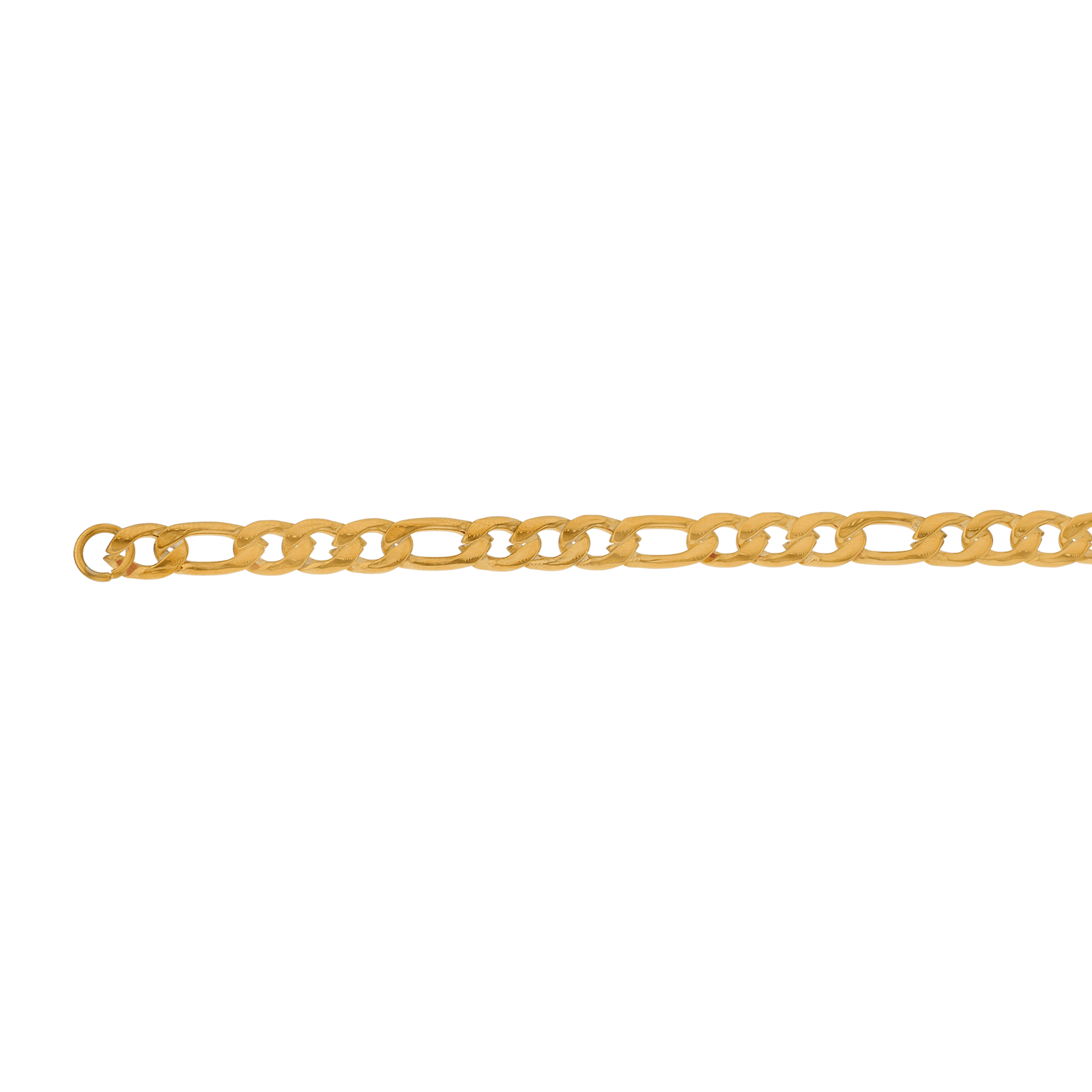 Bracelet Callas en acier doré maille Figaro alternée un pour trois, 19 cm