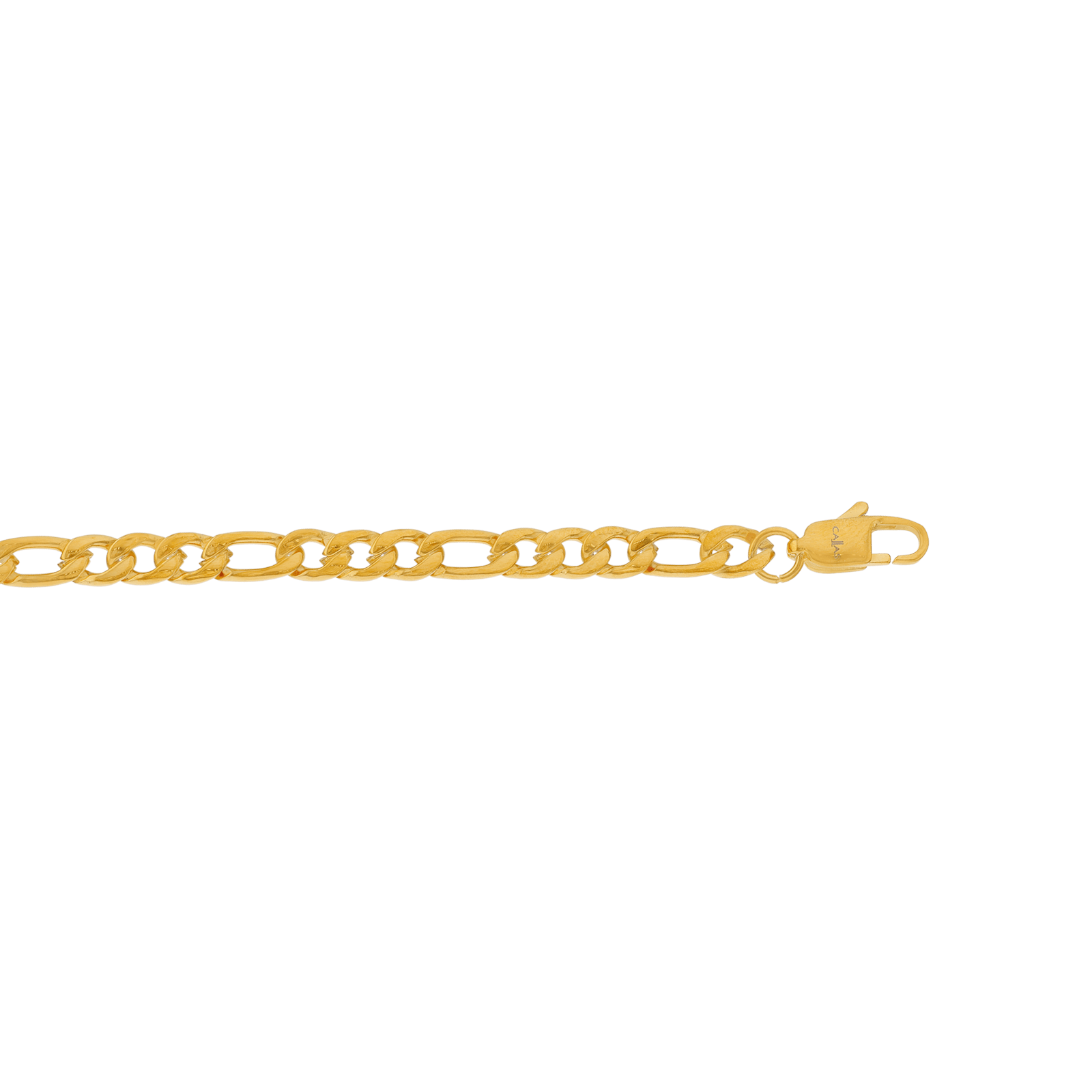 Bracelet Callas en acier doré maille Figaro alternée un pour trois, 19 cm