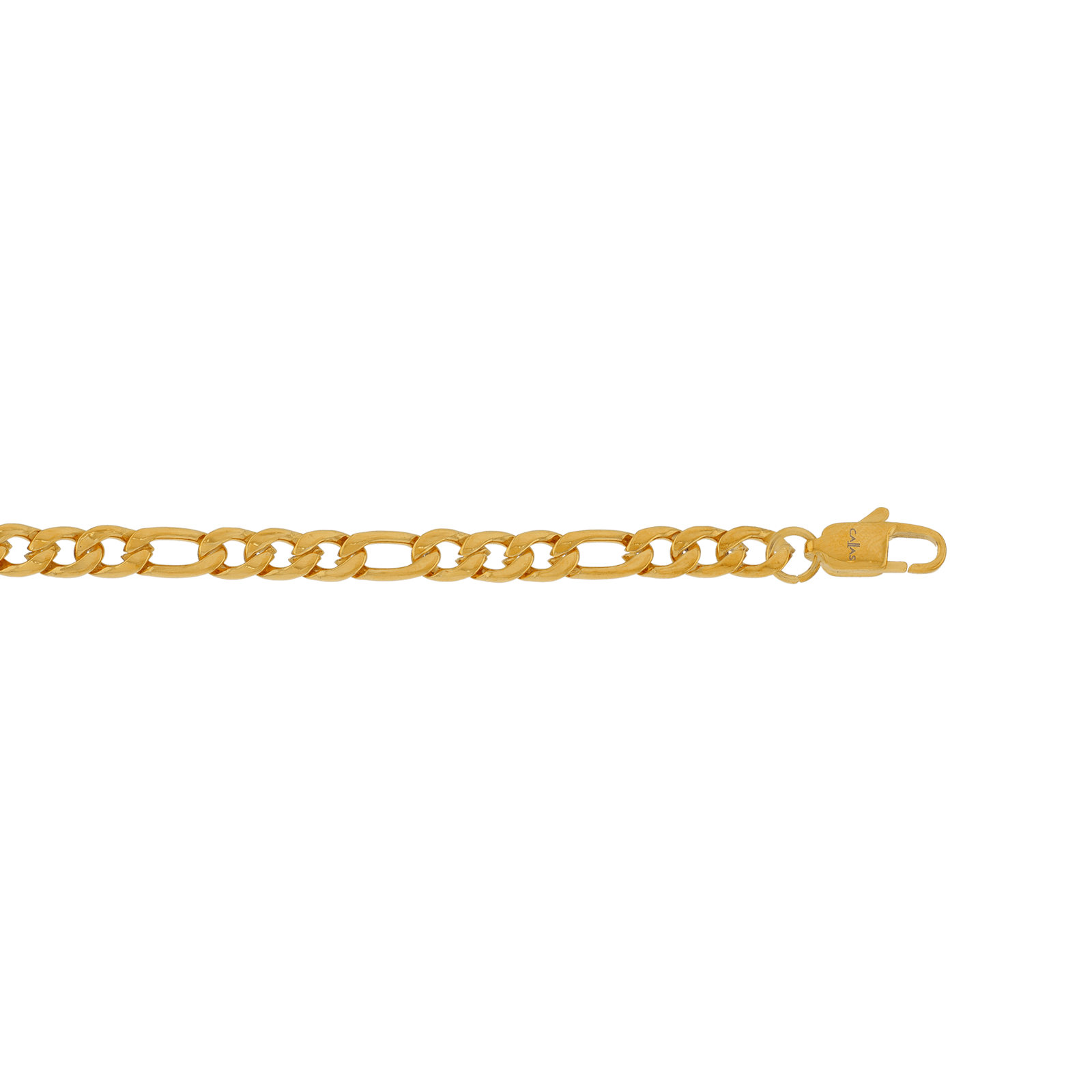 Bracelet Callas en acier doré maille Figaro alternée un pour trois, 21 cm