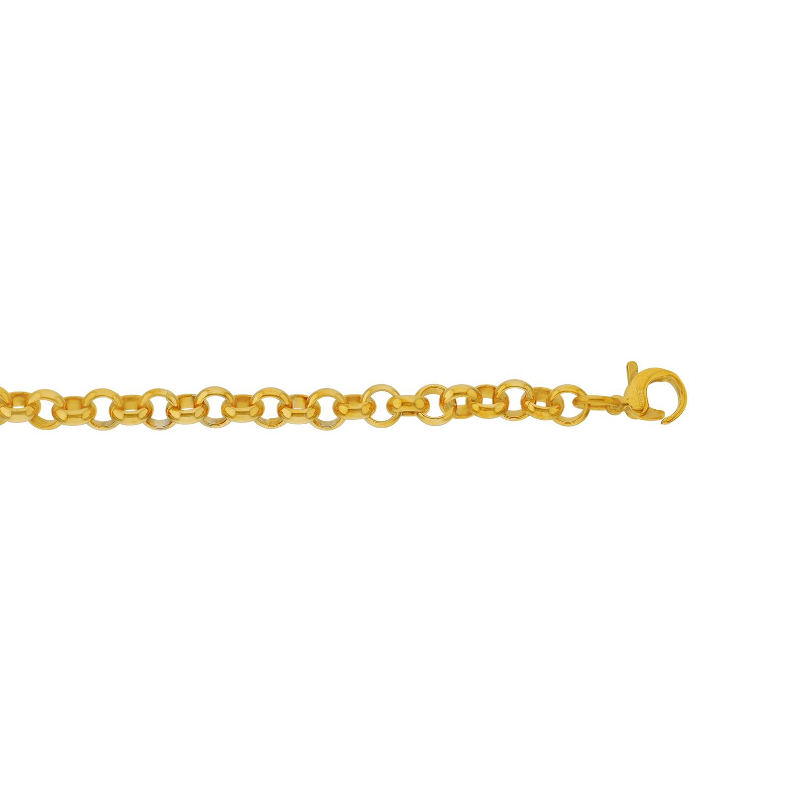 Bracelet Callas en acier doré maille jaseron de 6,5 mm, 21 cm