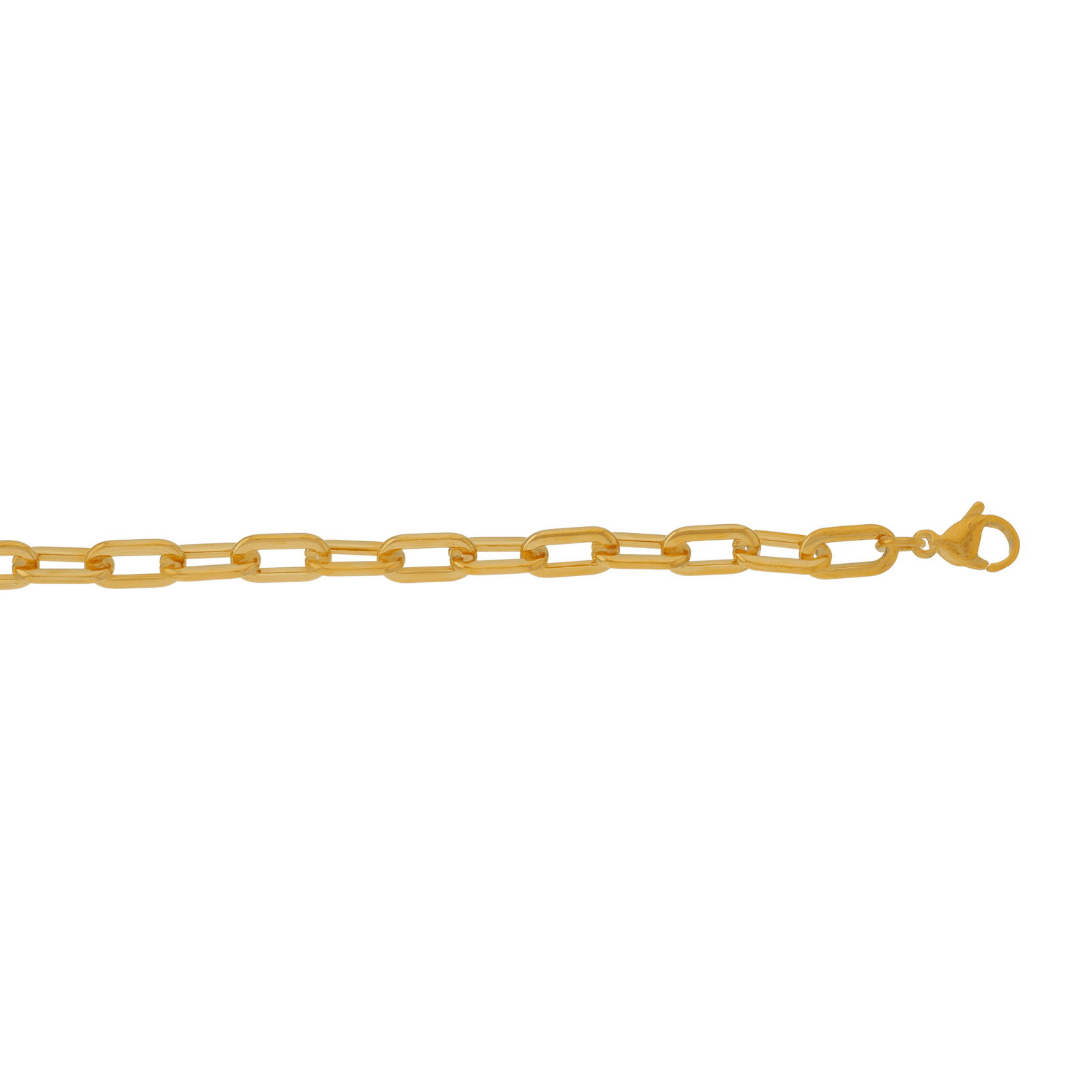 Bracelet Callas en acier doré maille trombone, 17 cm avec rallonge de 3 cm